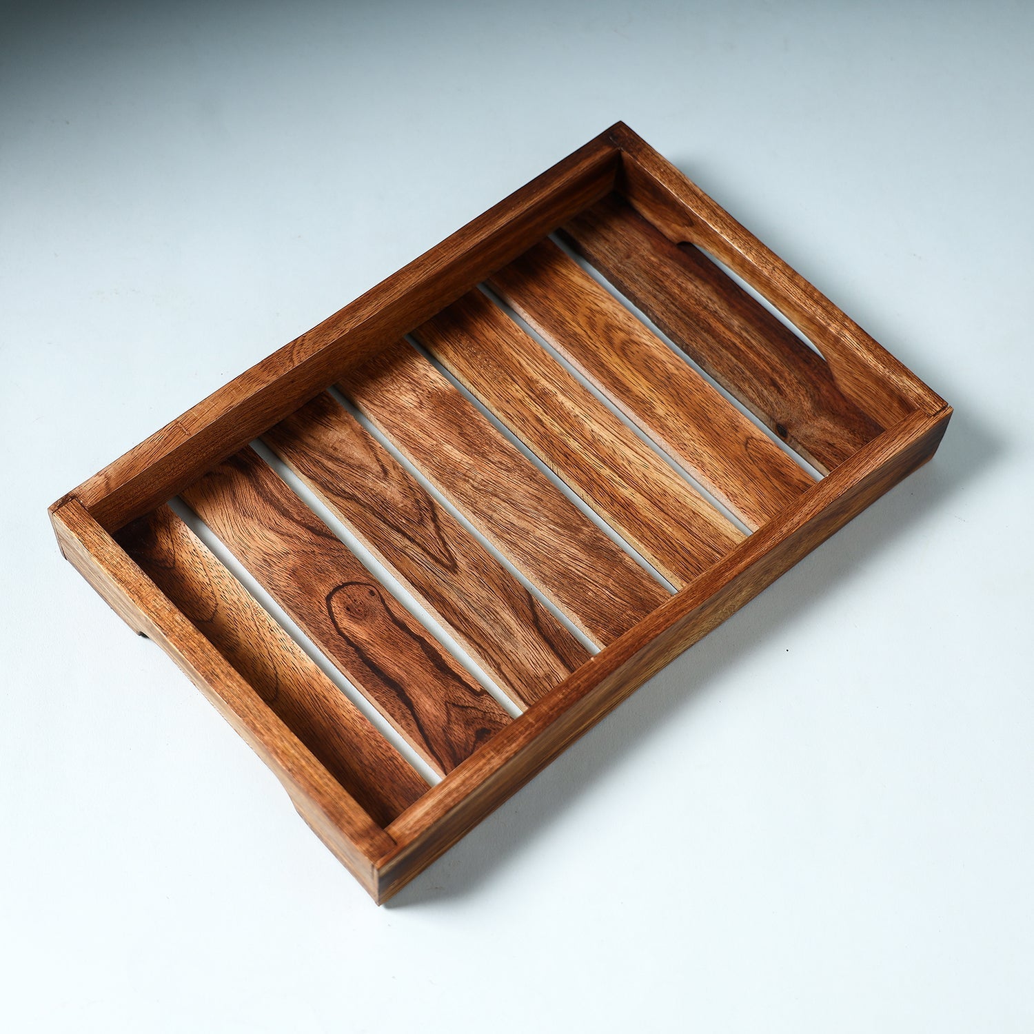 CHUTNEY CRAFT STUDIO Brown - Hand Carved Natural Neem Wooden Tray (12 x 8 in) - view 2