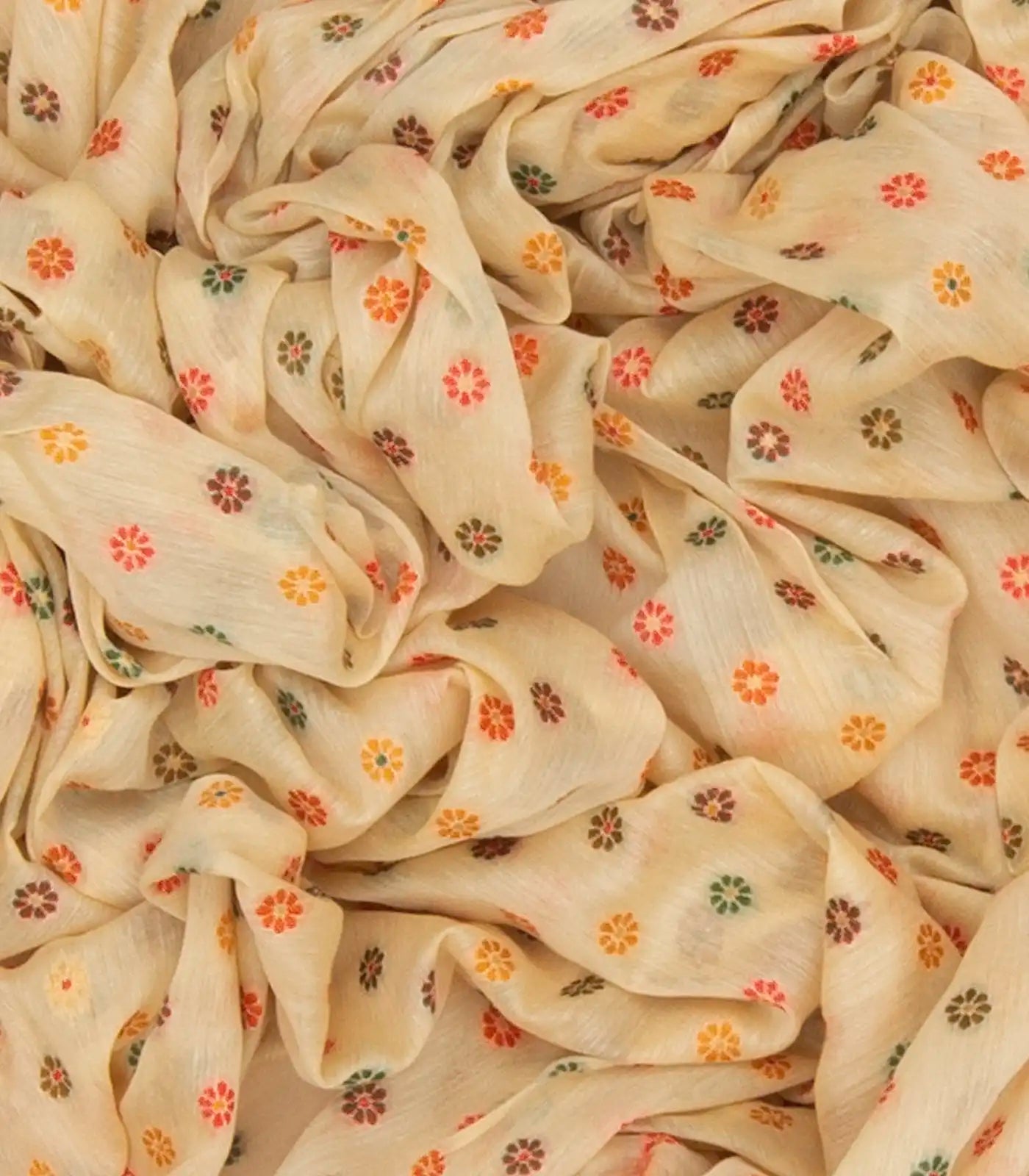RmKV Off White Blended Pashmina Kani Saree With Floral Motifs & Red Border-Off White - view 3