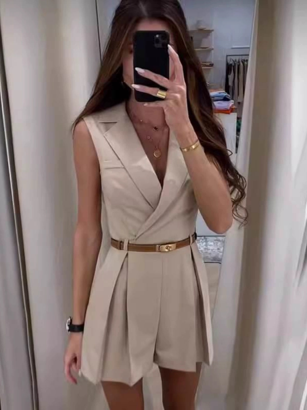 Alamode By Akanksha Vaco Statement Romper with belt