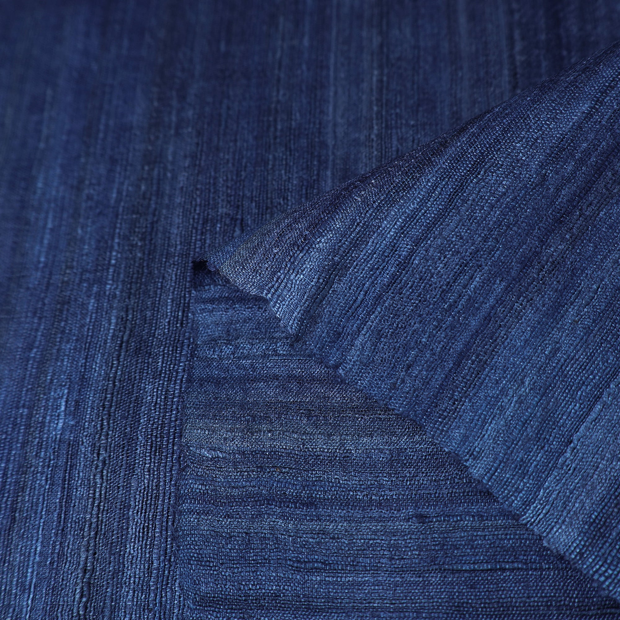 ITOKRI CRAFTS INITIATIVE Blue - Bhagalpuri Handwoven Pure Desi Tussar Silk Fabric 17 - view 2