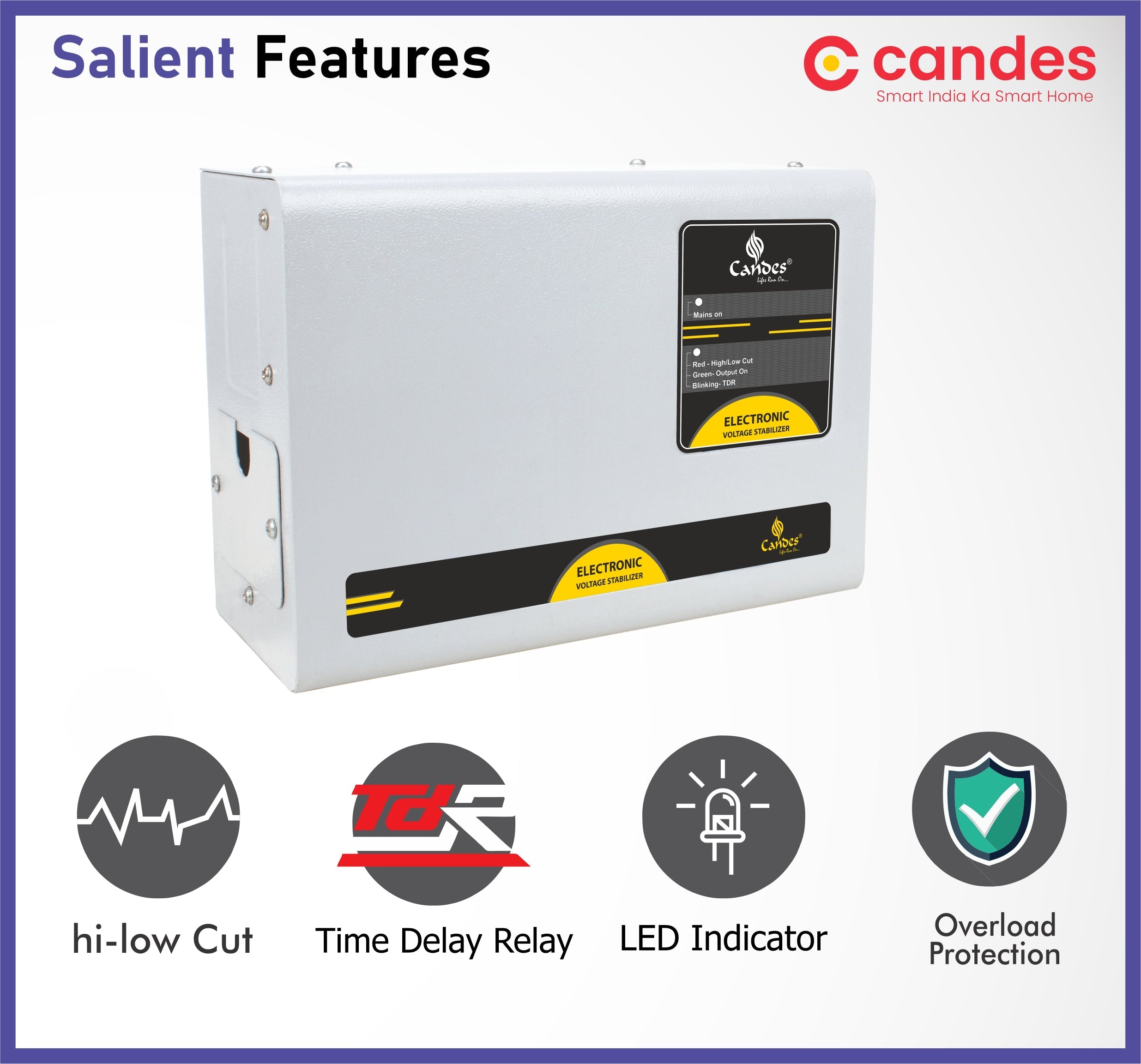Candes-store Crystal Stabilizers for Inverter/Split /Window AC upto 2 Ton 5KVA (170 V-285 V) - view 2