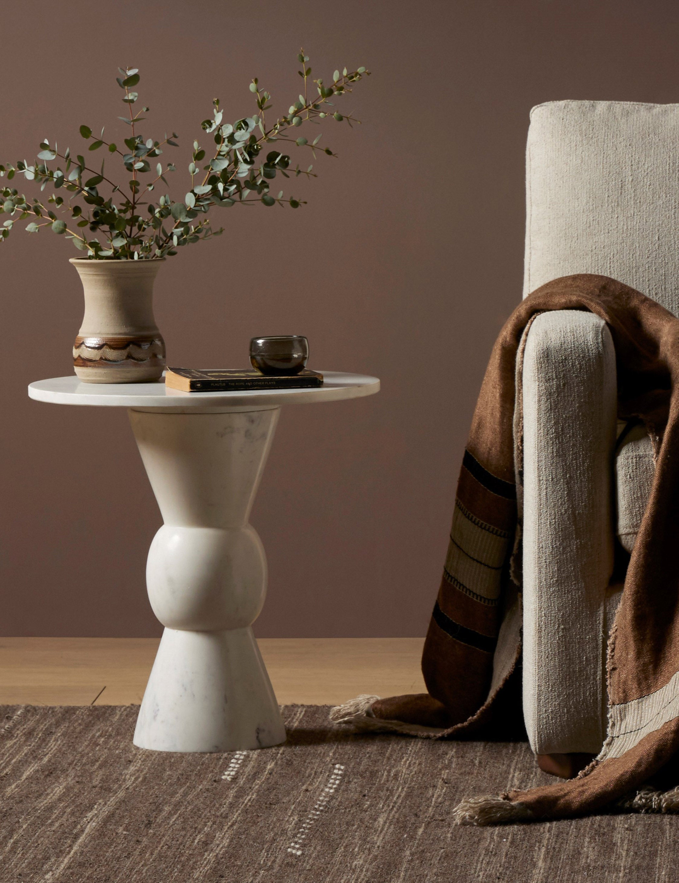 Lulu and Georgia Rupa Round Side Table – White Marble - view 2