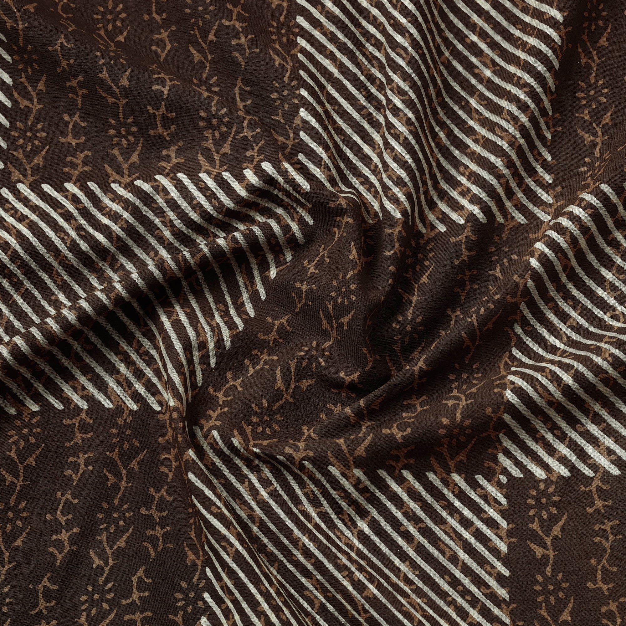 HAVELI CHRONICLES Brown - Akola Hand Block Printed Cotton Fabric - view 3
