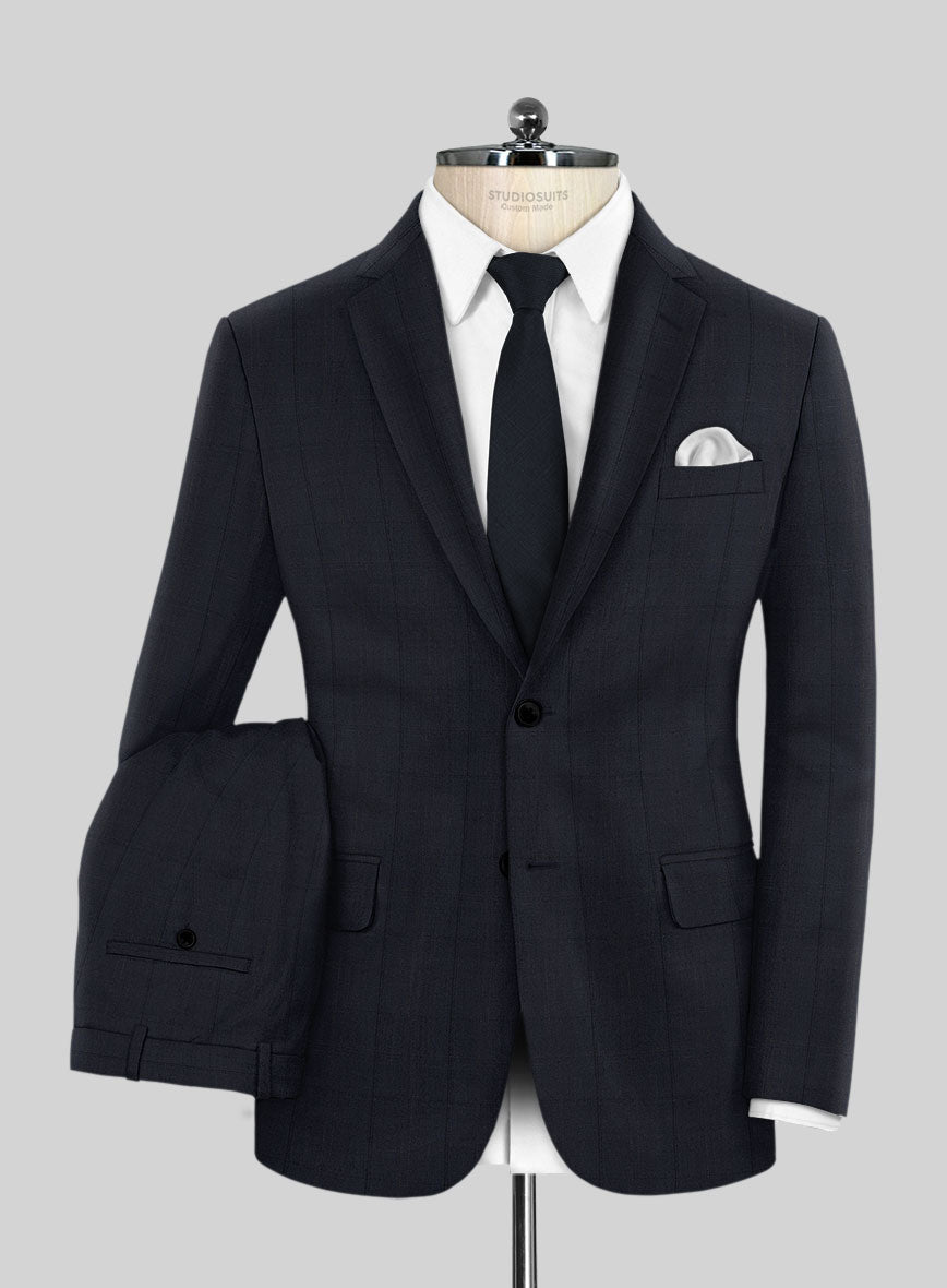 StudioSuits Napolean Artici Windowpane Blue Wool Suit - view 2