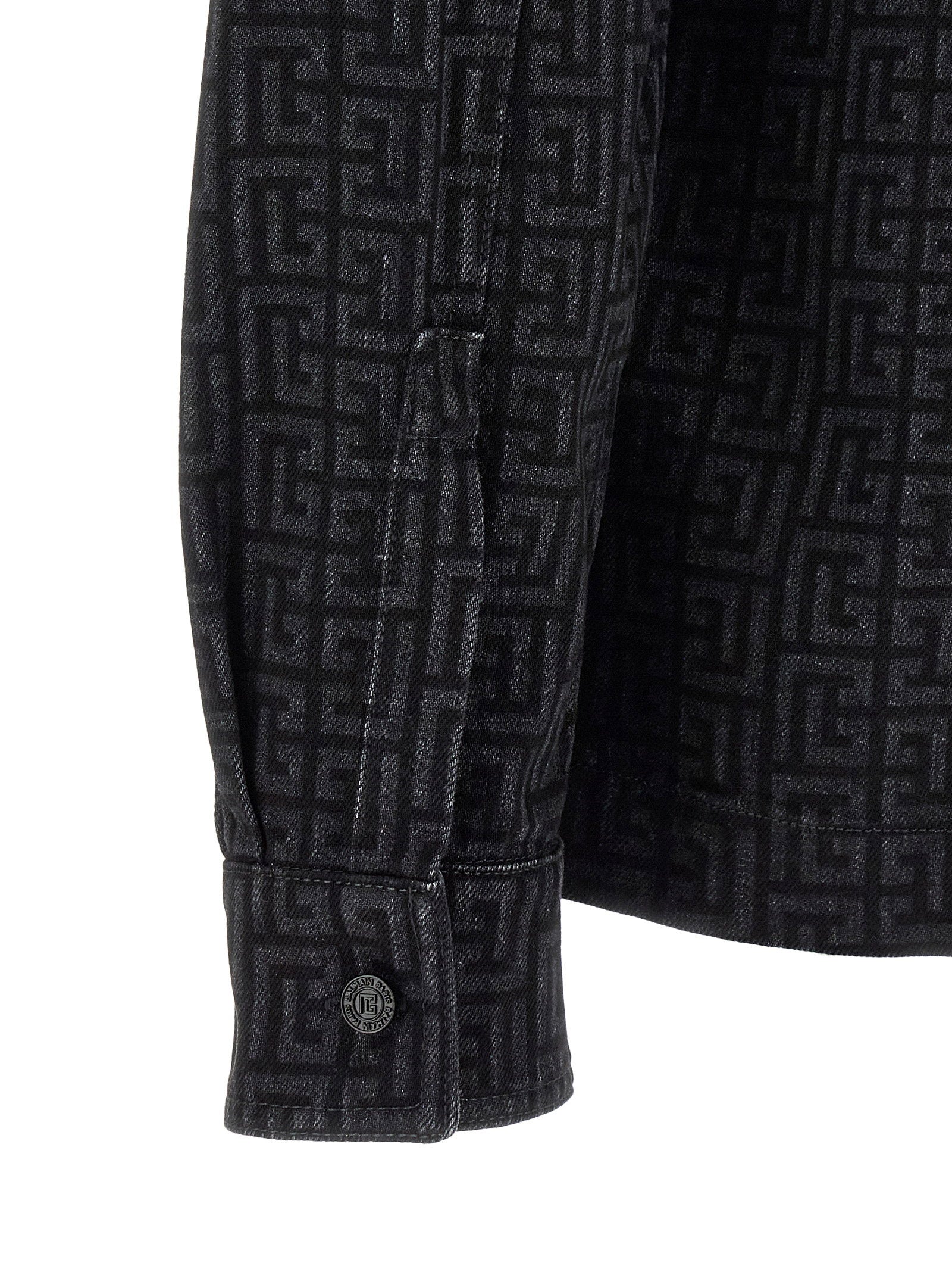 Balmain Monogram Pattern Overshirt – 100% cotton - view 4