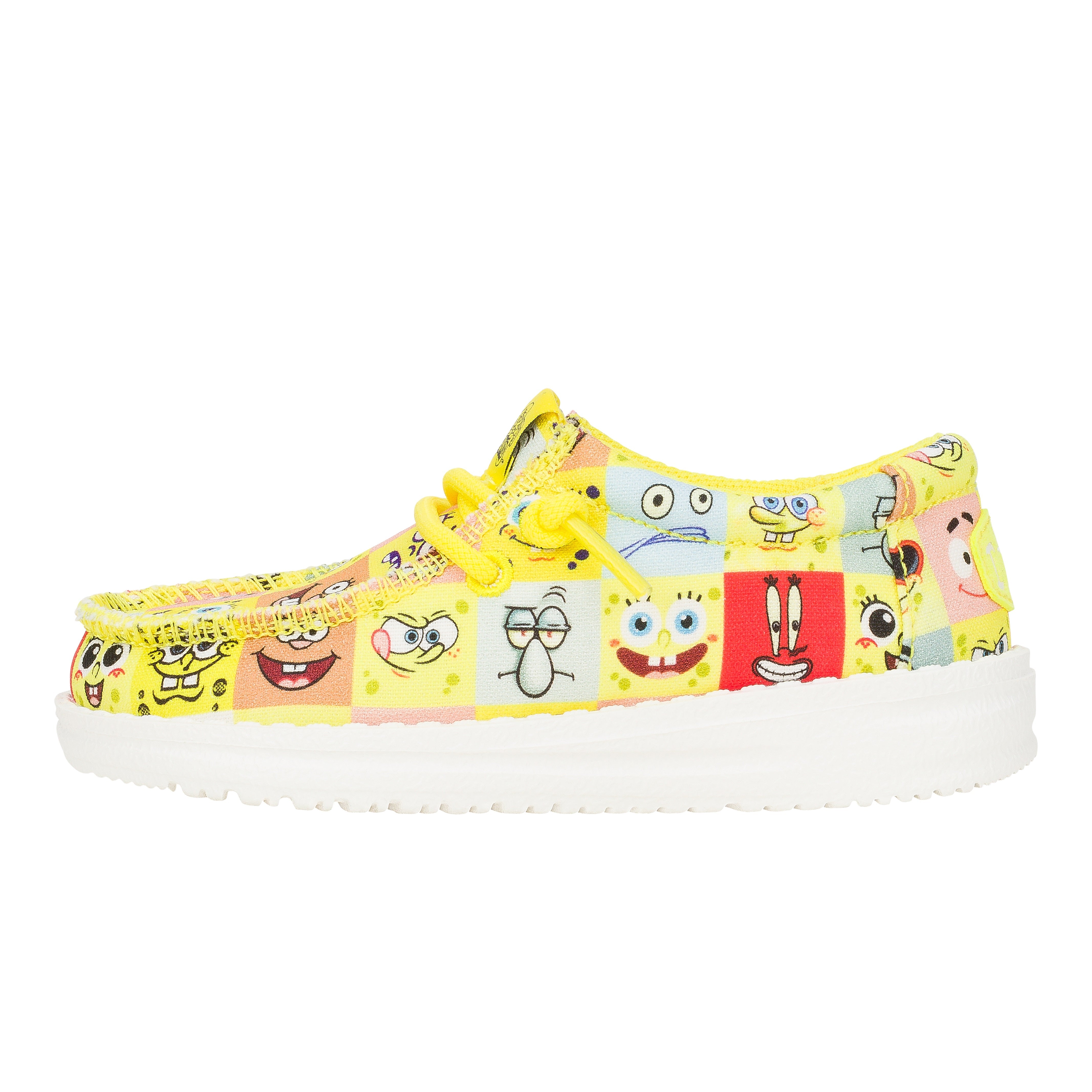 HEYDUDE shoes Wally Toddler SpongeBob Faces - Cyber Yellow/Multi