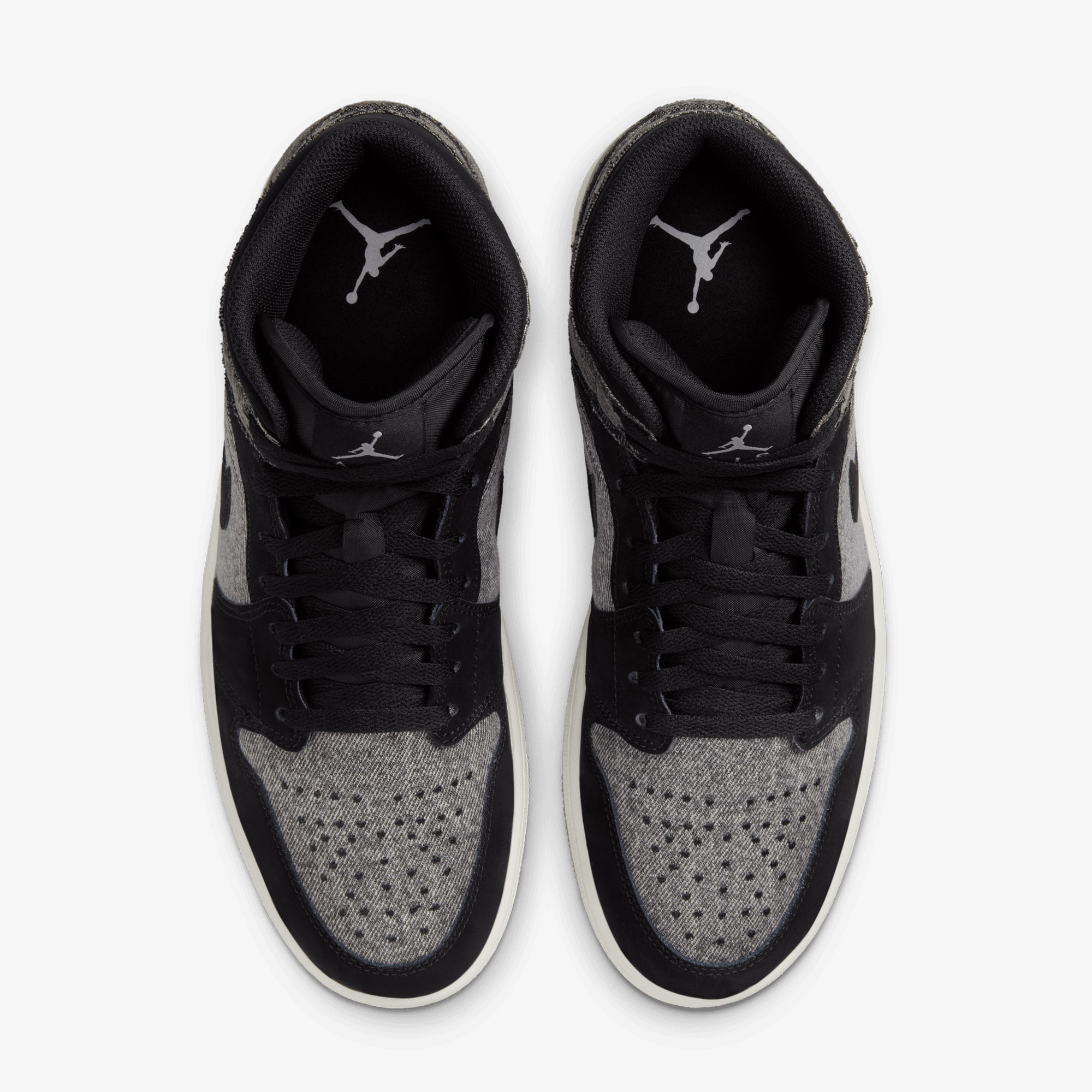 Jordan | Air Jordan 1 Mid Se V2 { Black/black-sail-gum Med Brown - view 2