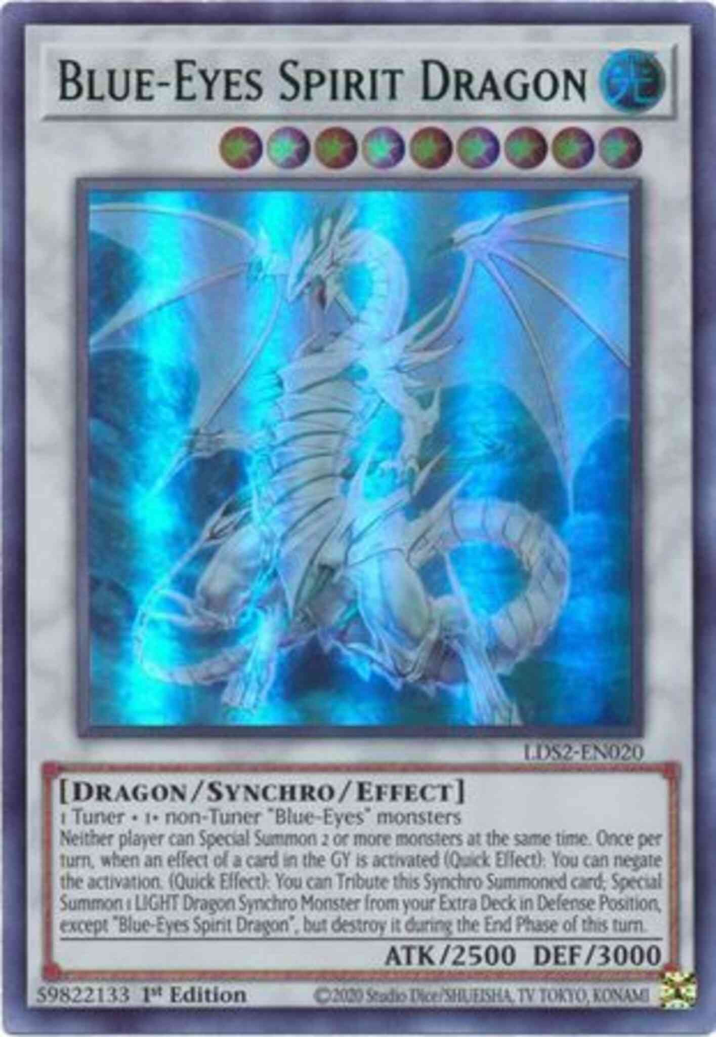 Yu-Gi-Oh! Blue-Eyes Spirit Dragon (Green) - LDS2-EN020 - Ultra Rare - 1st Edition