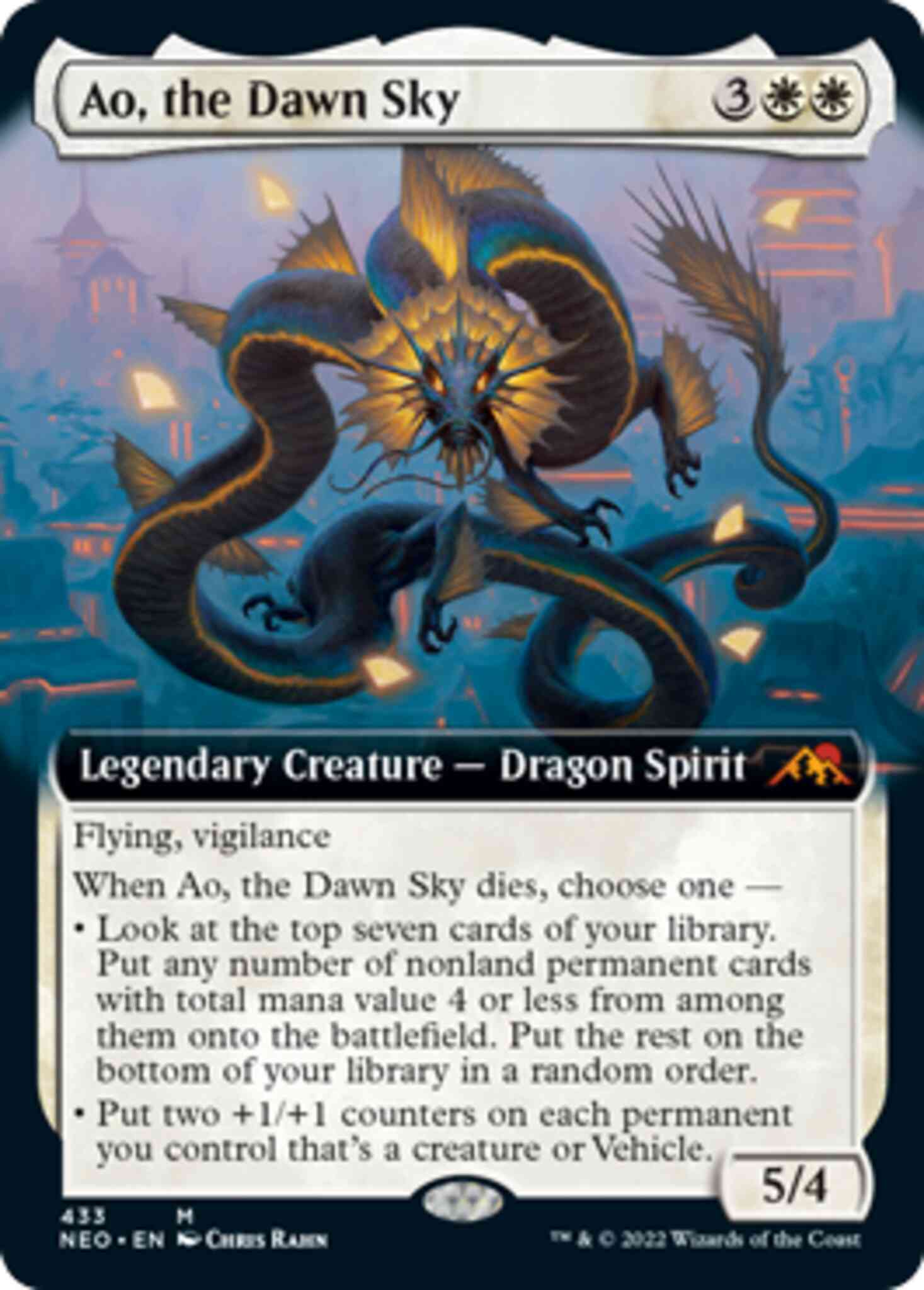 Ao the dawn – Magic Ao, the Dawn Sky [433] [Extended Art] [Kamigawa: Neon Dynasty] [Non-Foil]