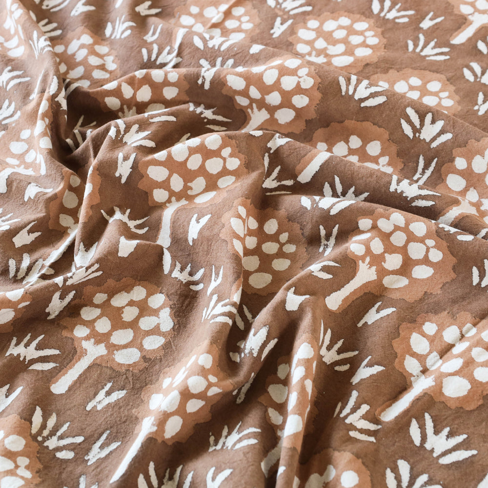 BINDAAS UNLIMITED Brown - Block Art Print Cotton Single Bindaas Bed Sheet (93 x 60 in) - view 2