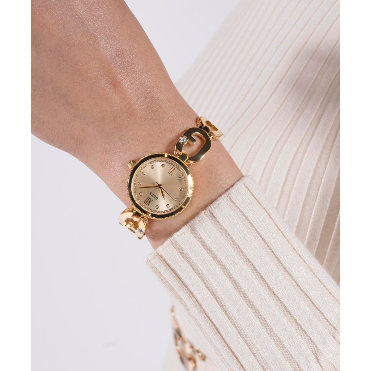 Guess Bejeweled Women Quartz Champagne Dial Analog Stainless Steel Watch GW0759L2 - view 9