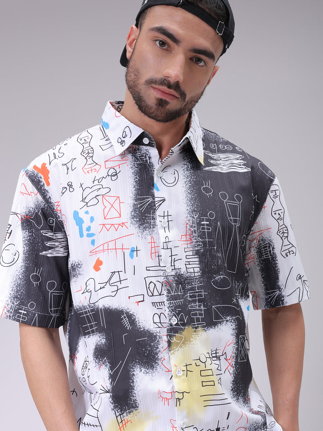 The Indian Garage Co Men's White Boxy Fit Kidult Shirt
