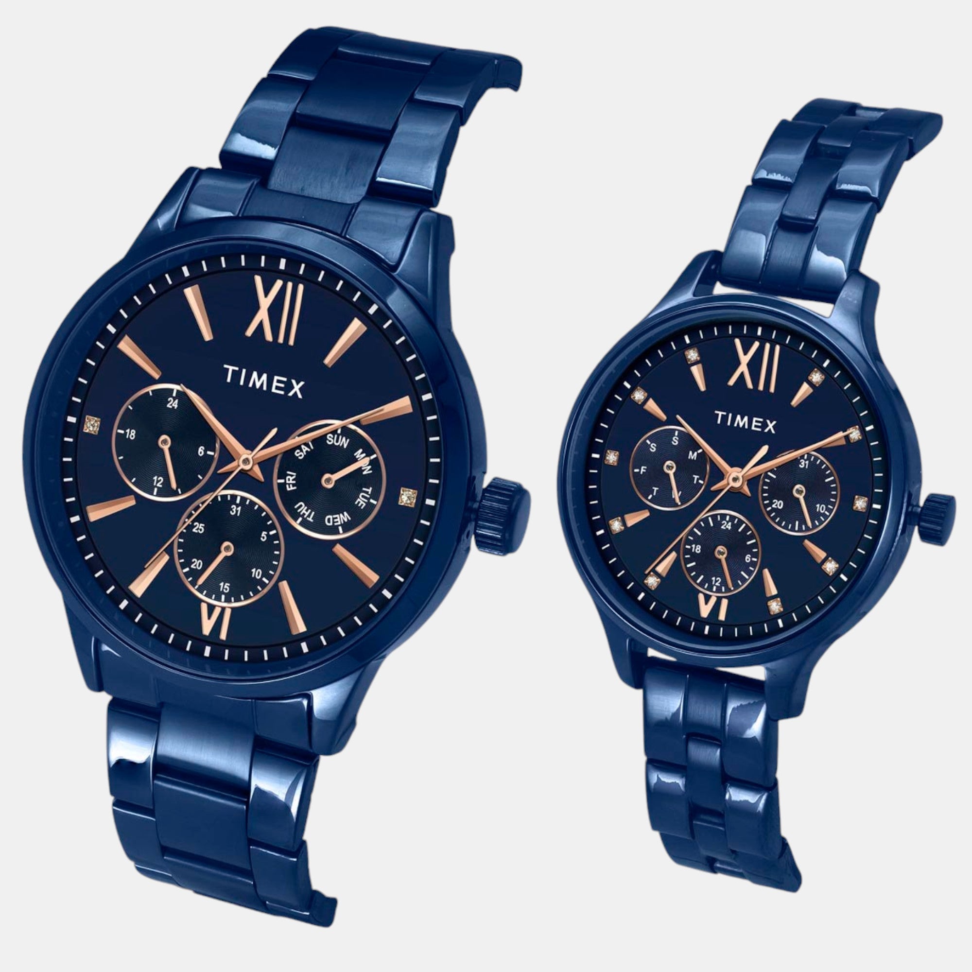 Timex Fashion Couple Quartz Blue Dial Multi-Function Stainless Steel Watch TW00PR313 - view 2