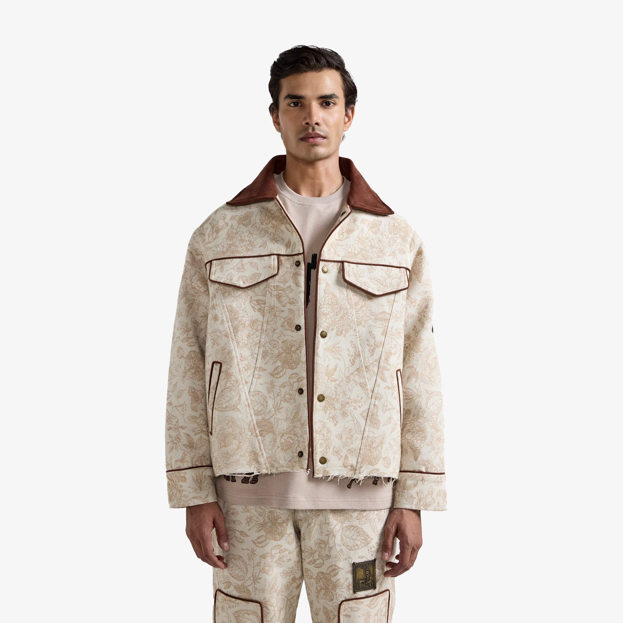 F A R A K | Handmade Jacquard Jacket { Beige