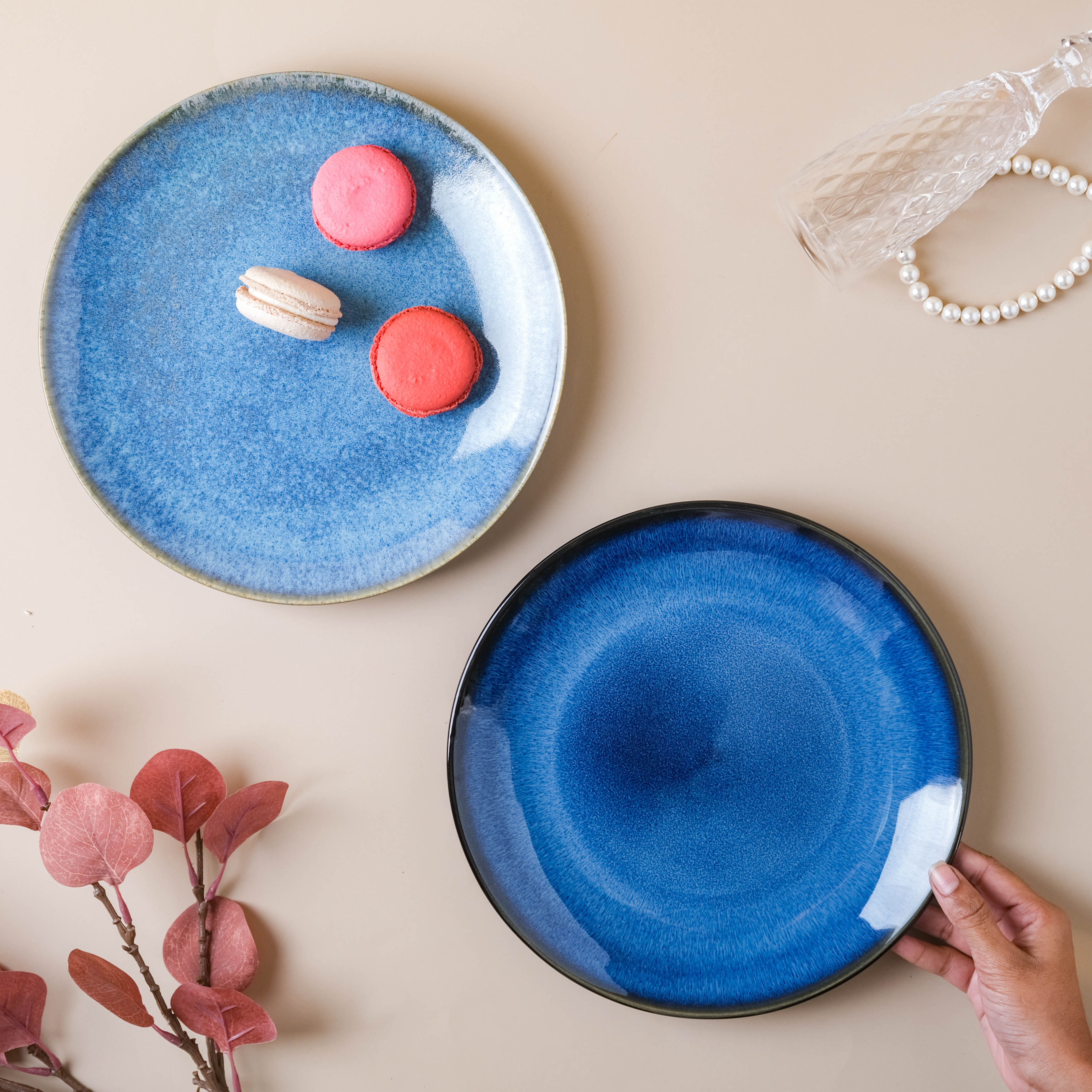 Nestasia Glossy Blue Dinner Plate - view 2