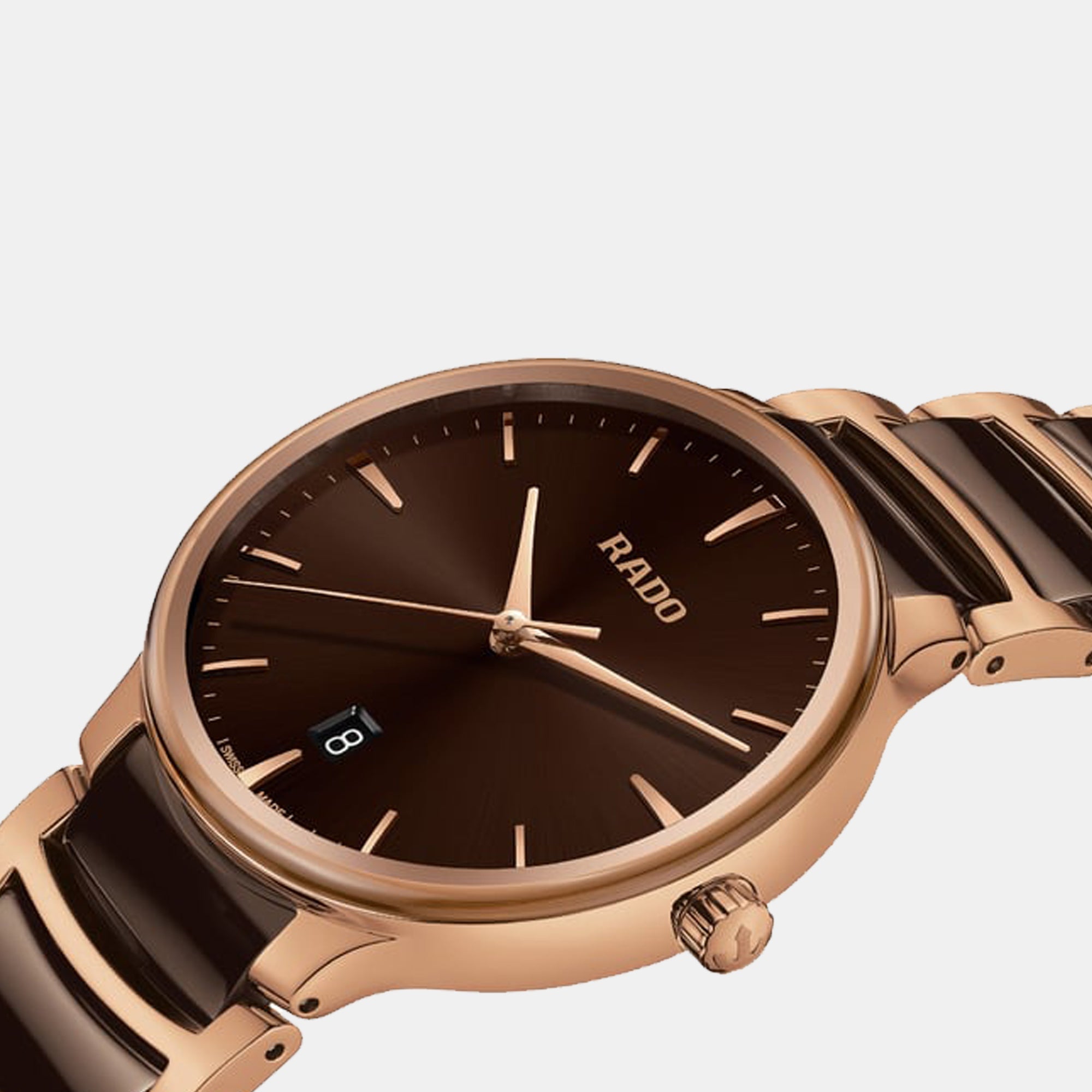 Rado Centrix Unisex Quartz Brown Dial Analog Stainless Steel Watch R30023302 - view 2