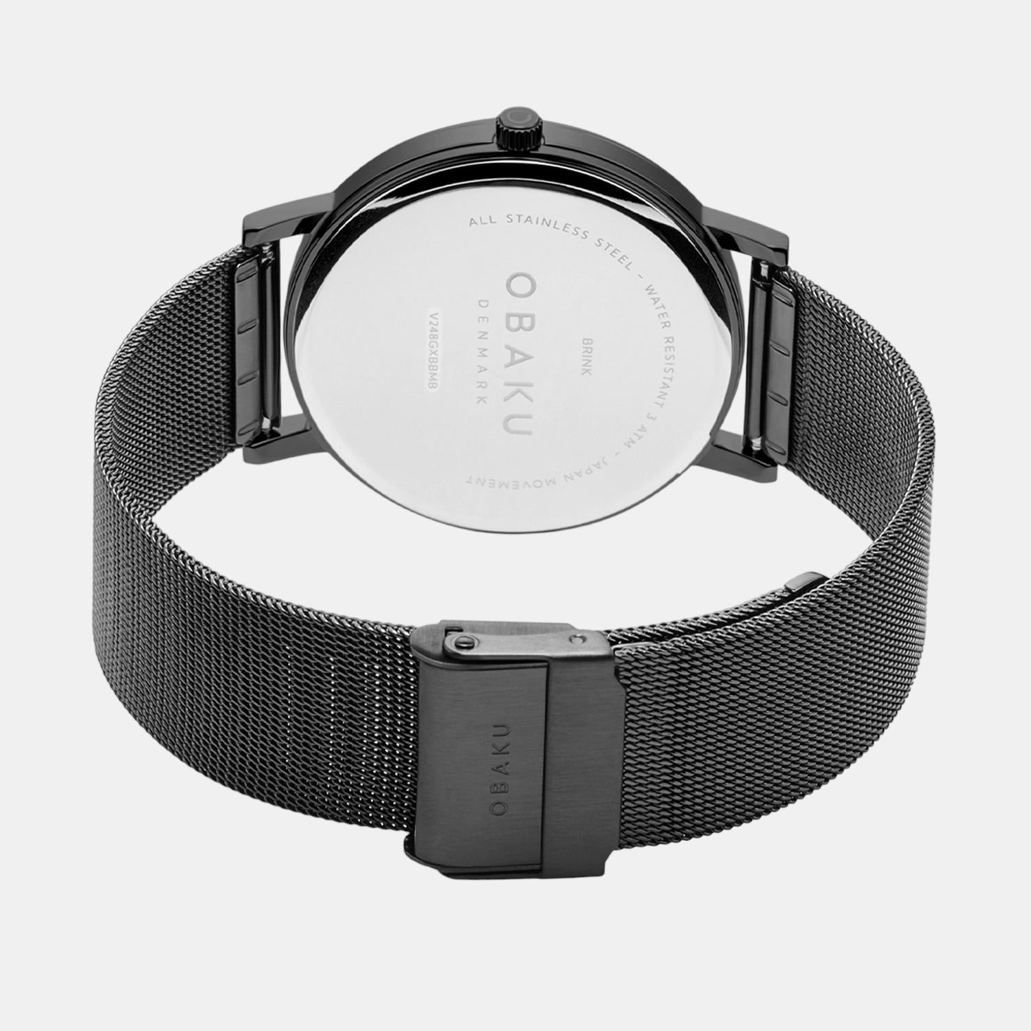 Obaku Brink Men Quartz Black Dial Analog Stainless Steel Watch V248GXBBMB - view 2