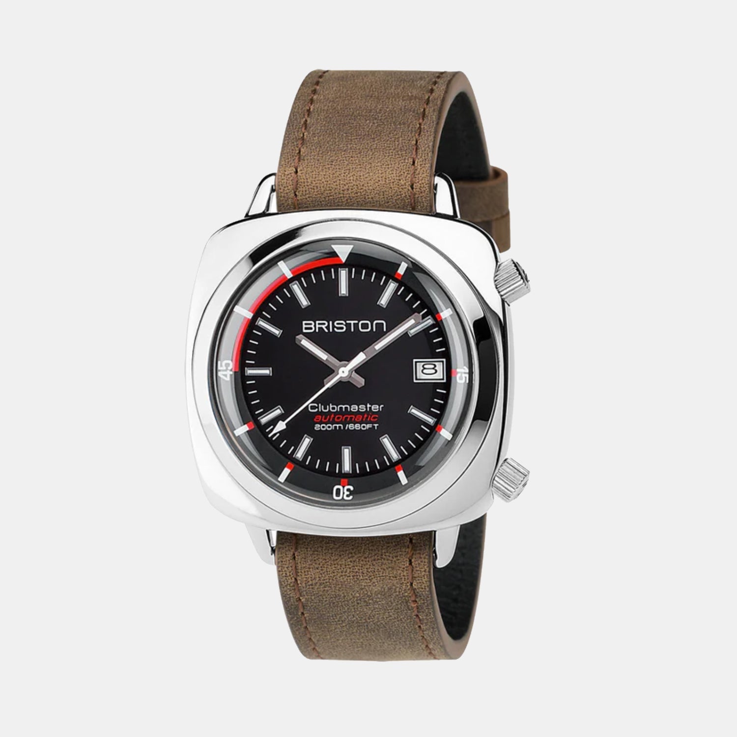 Briston Clubmaster Diver Men Automatic Black Dial Analog Leather Watch 17642.PS.D.1.LVBR
