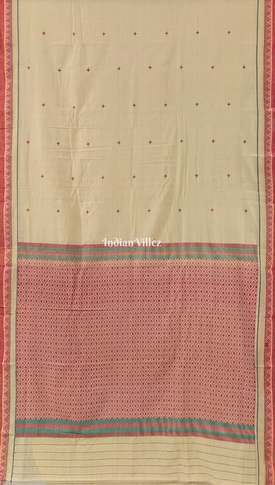 IndianVillèz Oinion Yellow Odisha Ikat Dongria Pure Cotton Saree