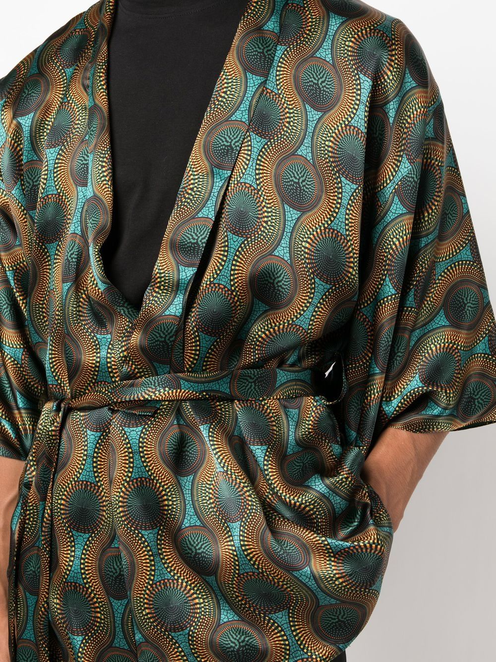 Ozwald Boateng Printed silk short kimono - view 6