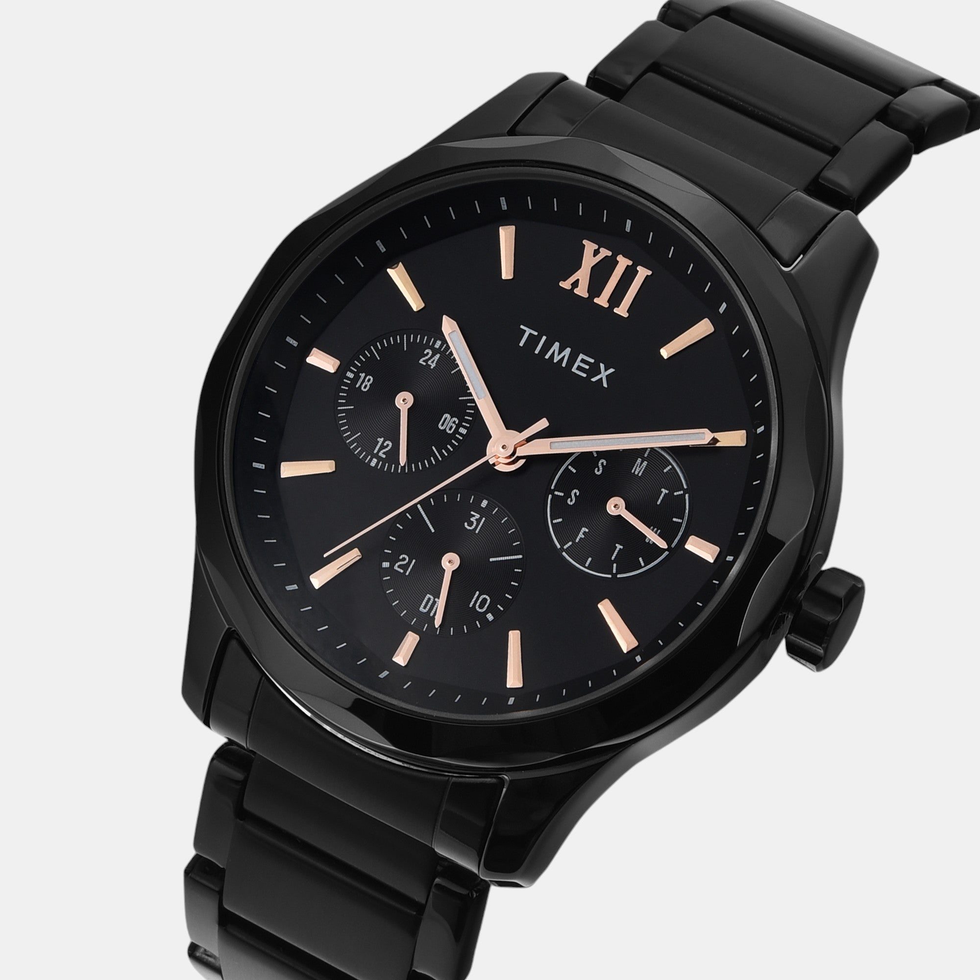 Timex Fashion Men Quartz Black Dial Multi-Function Stainless Steel Watch TW0TG7625 - view 2