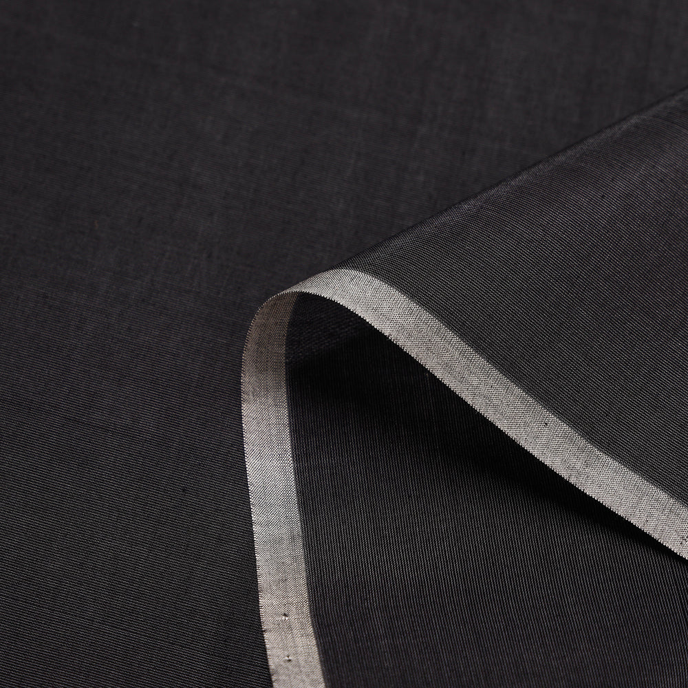 DASTKAR Black - Maheshwari Silk Cotton Pure Handloom Fabric - view 2