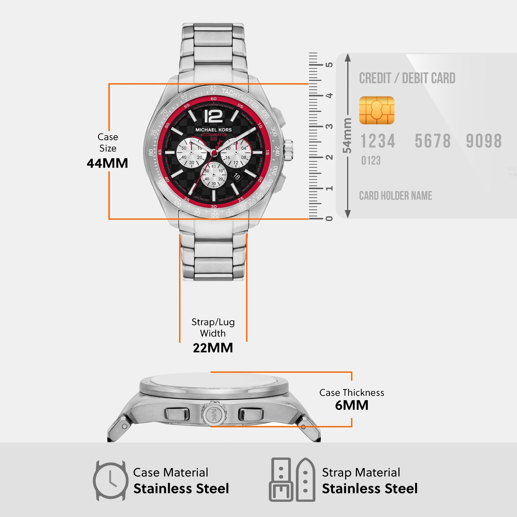 Michael Kors Accelerator 2.0 Men Quartz Black Dial Chronograph Stainless Steel Watch MK9176 - view 6