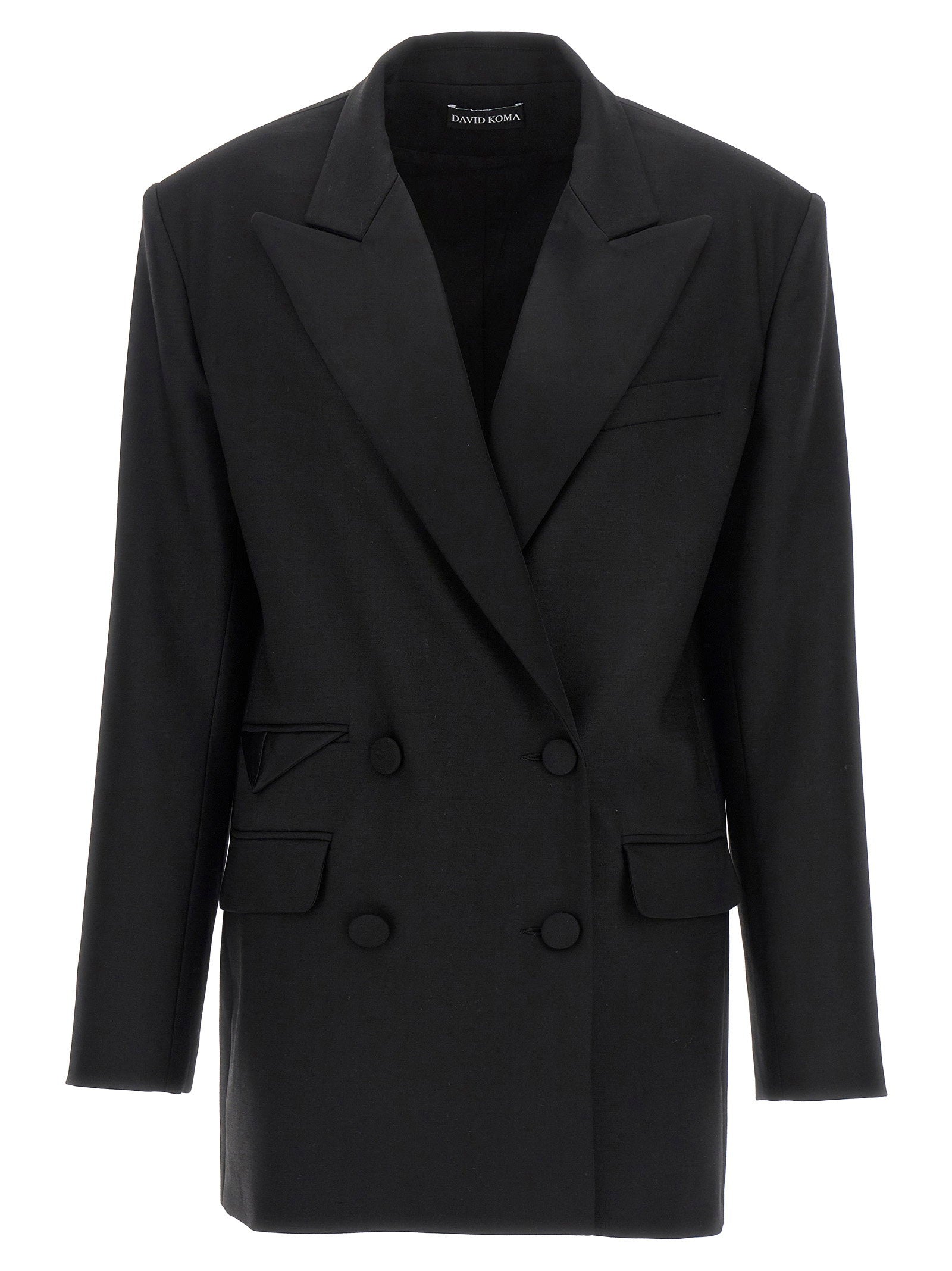 David Koma Tailored Tuxedo Blazer – 97% wool 3% elastane