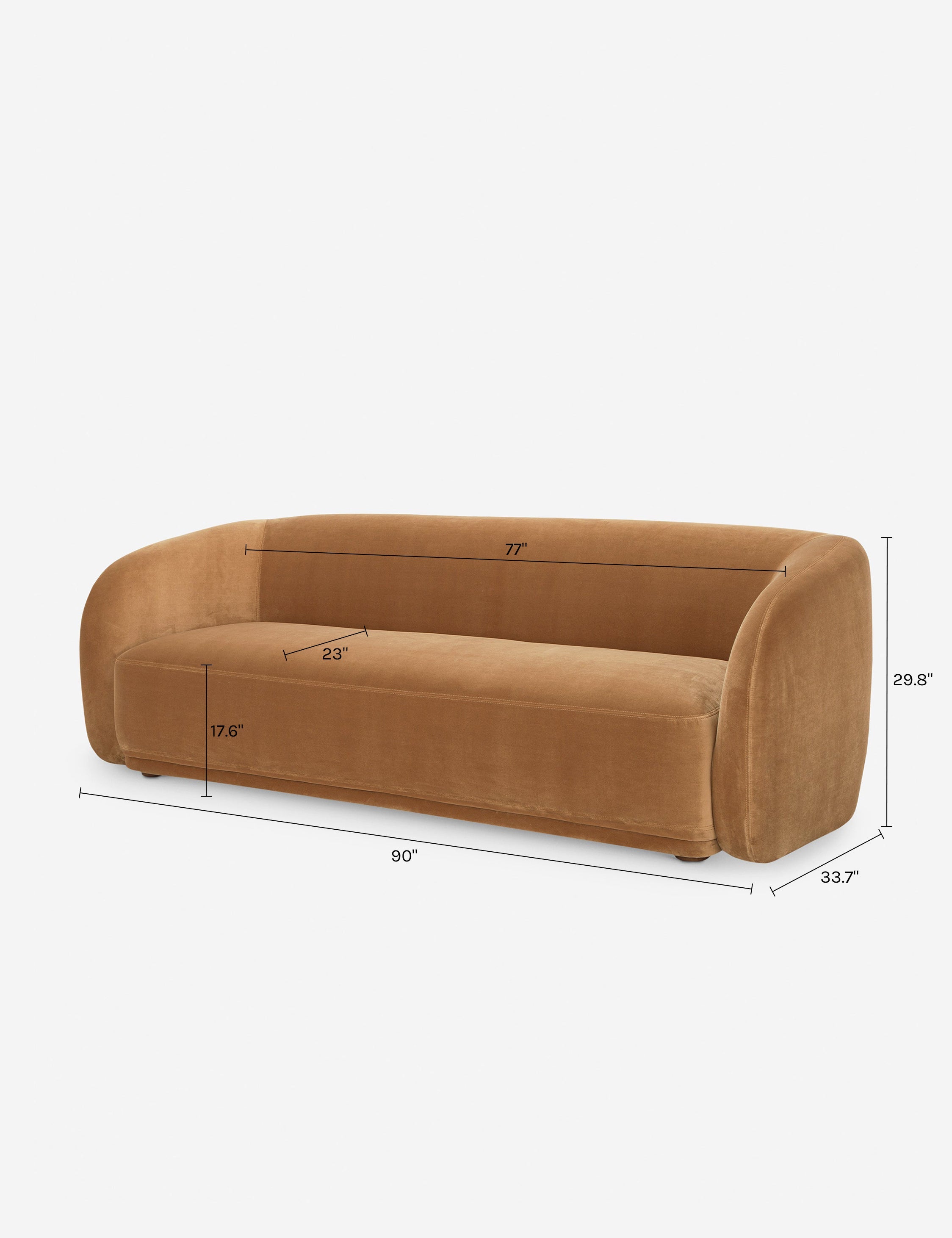 Lulu and Georgia Maas Sofa – Camel Faux Mohair - view 7