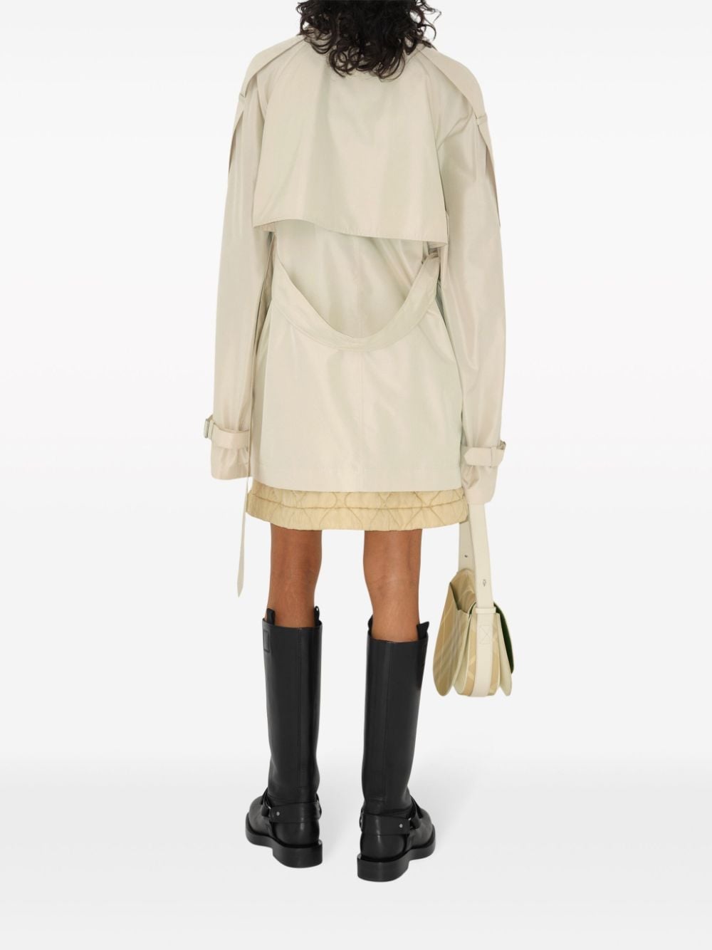 Burberry Short silk trench coat - view 3