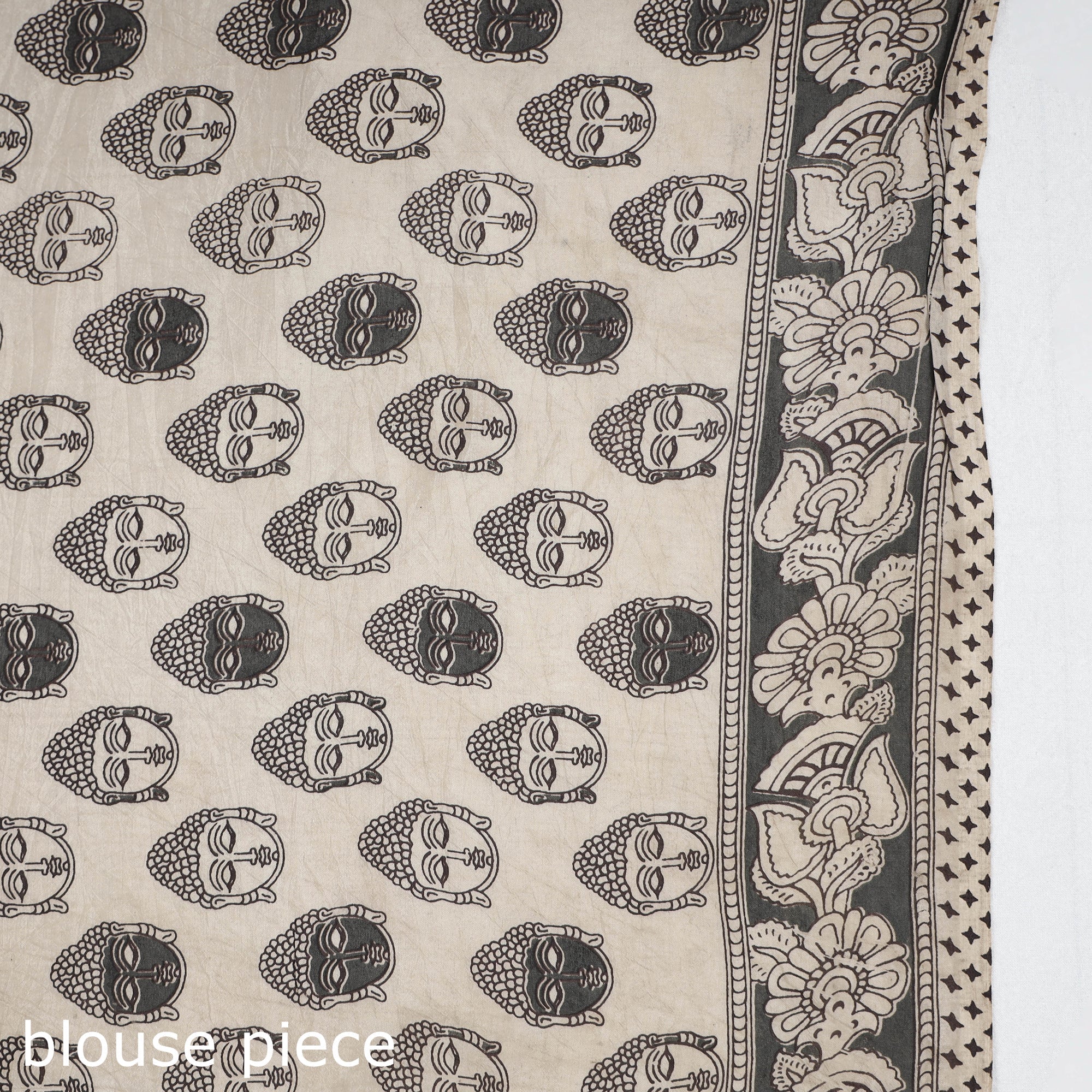 SOUTH KARGHA Black - Kalamkari Printed Silk Cotton Saree - view 6