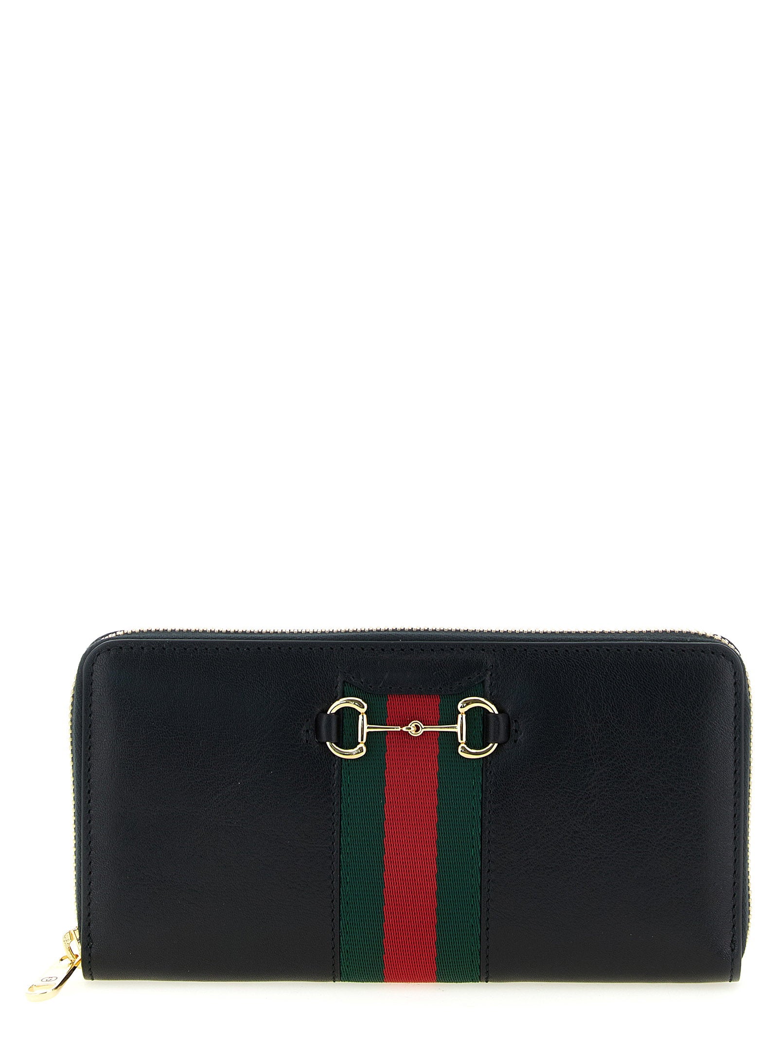 Gucci Horsebit Web Wallet – 100% calfskin leather