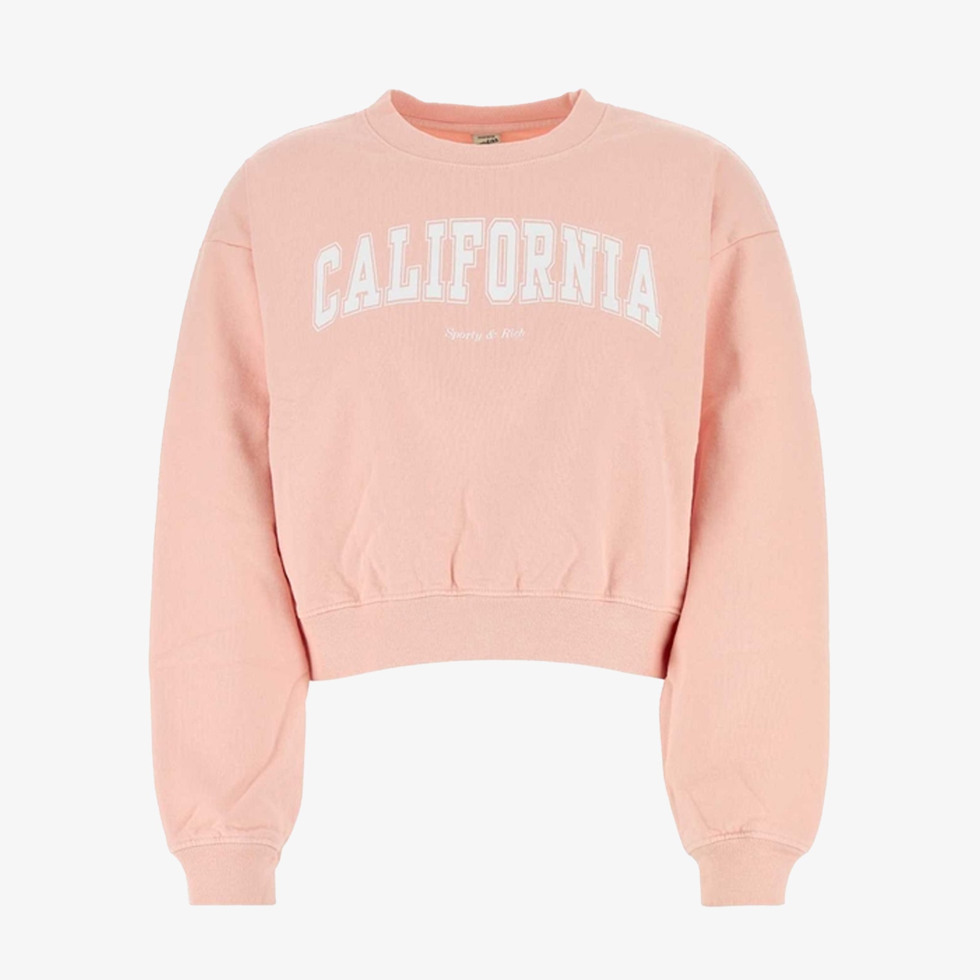 Sporty & Rich | California Cropped Crewneck { Ballet/white