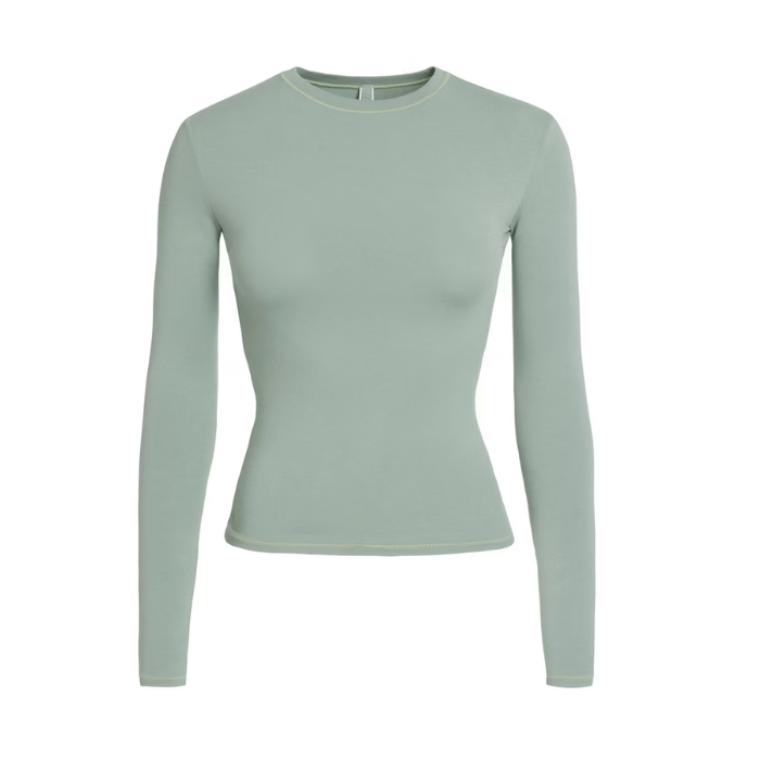 HYPE ELIXIR Skims Cotton Jersey Long Sleeve T-Shirt Mineral