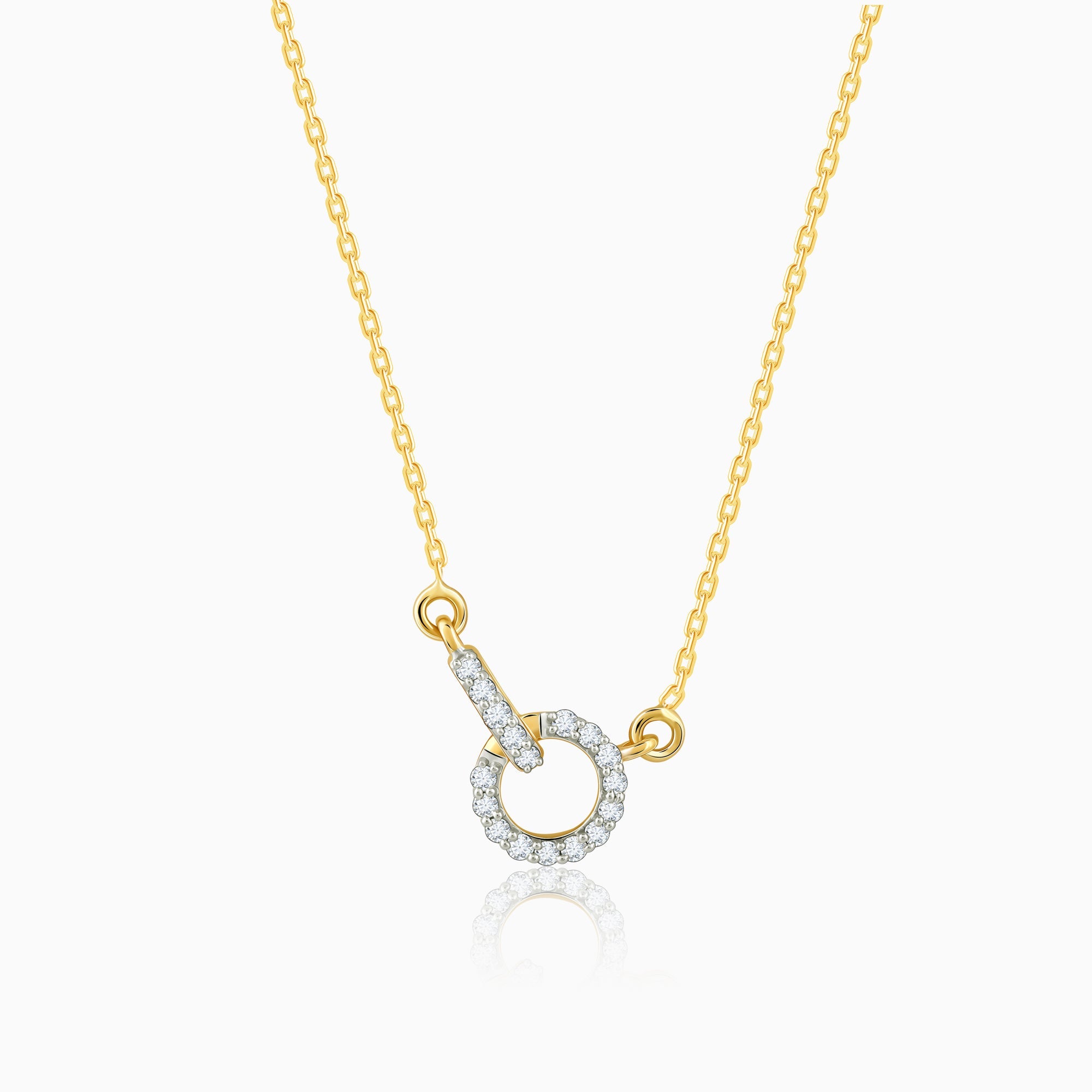 GIVA Jewellery Gold Interconnected Diamond Necklace