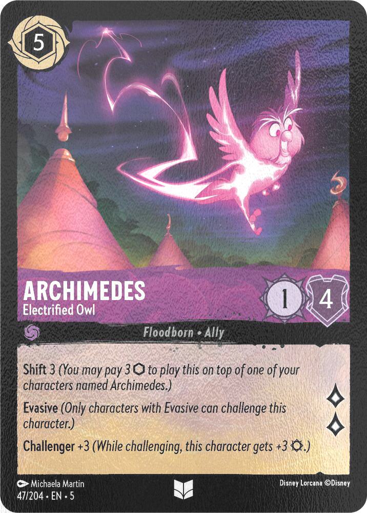 204 shimmering skies – Lorcana Archimedes - Electrified Owl - 47/204 [Shimmering Skies] [Cold Foil]
