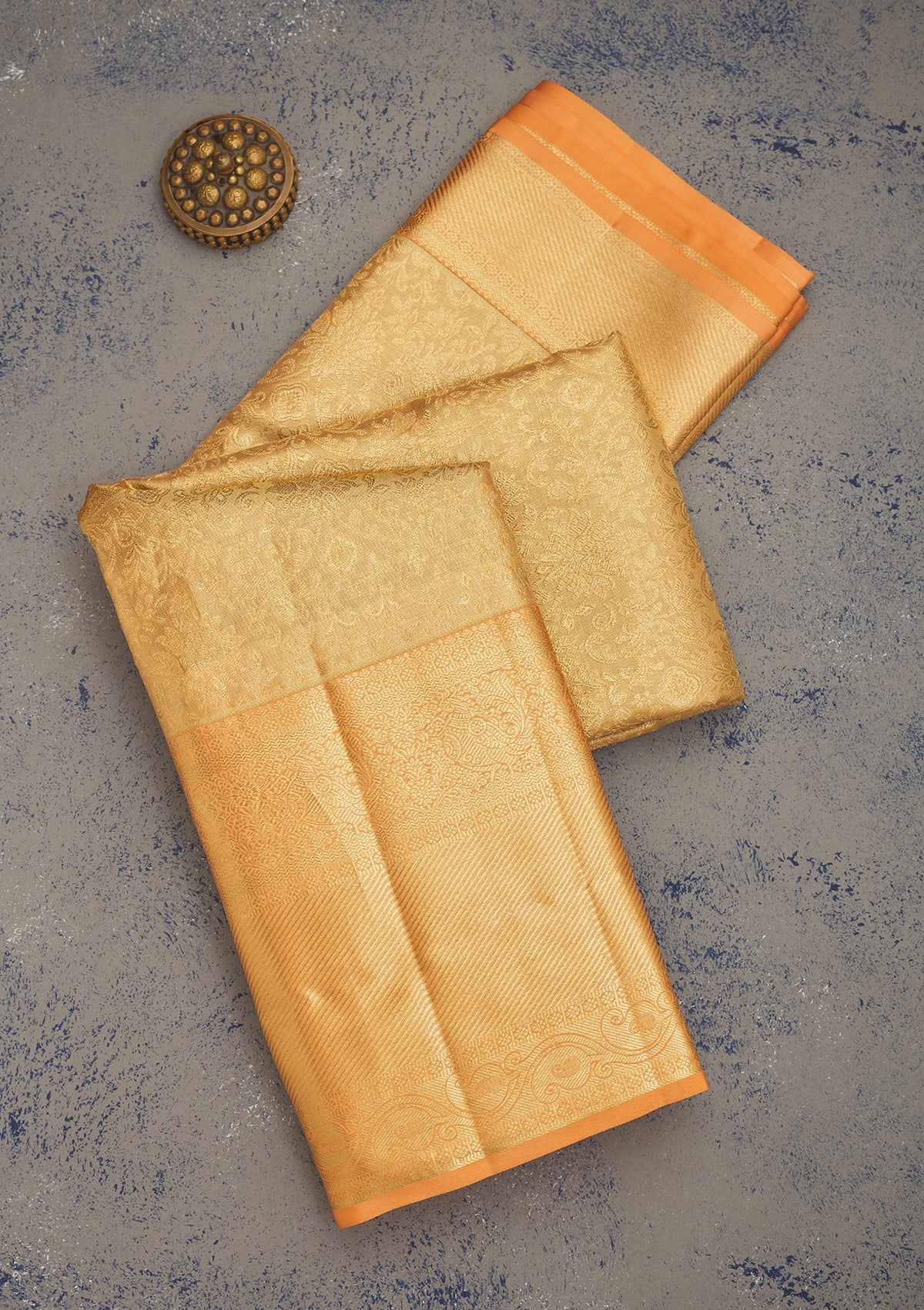 Koskii Peach Zariwork Pure Silk Saree – Women's