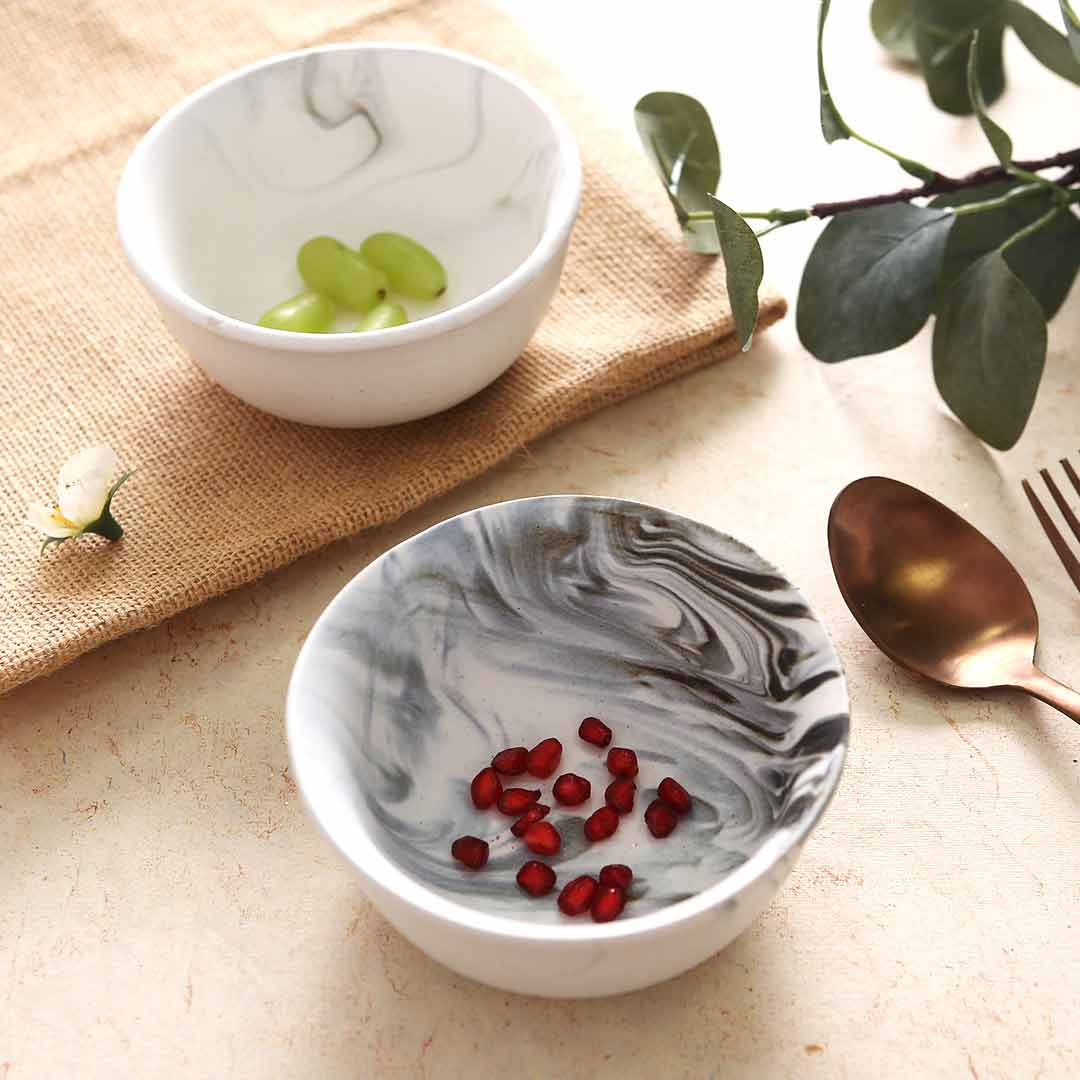 Wonderchef Teramo Stoneware Soup Bowl - Marble White (Set of 2). - view 6