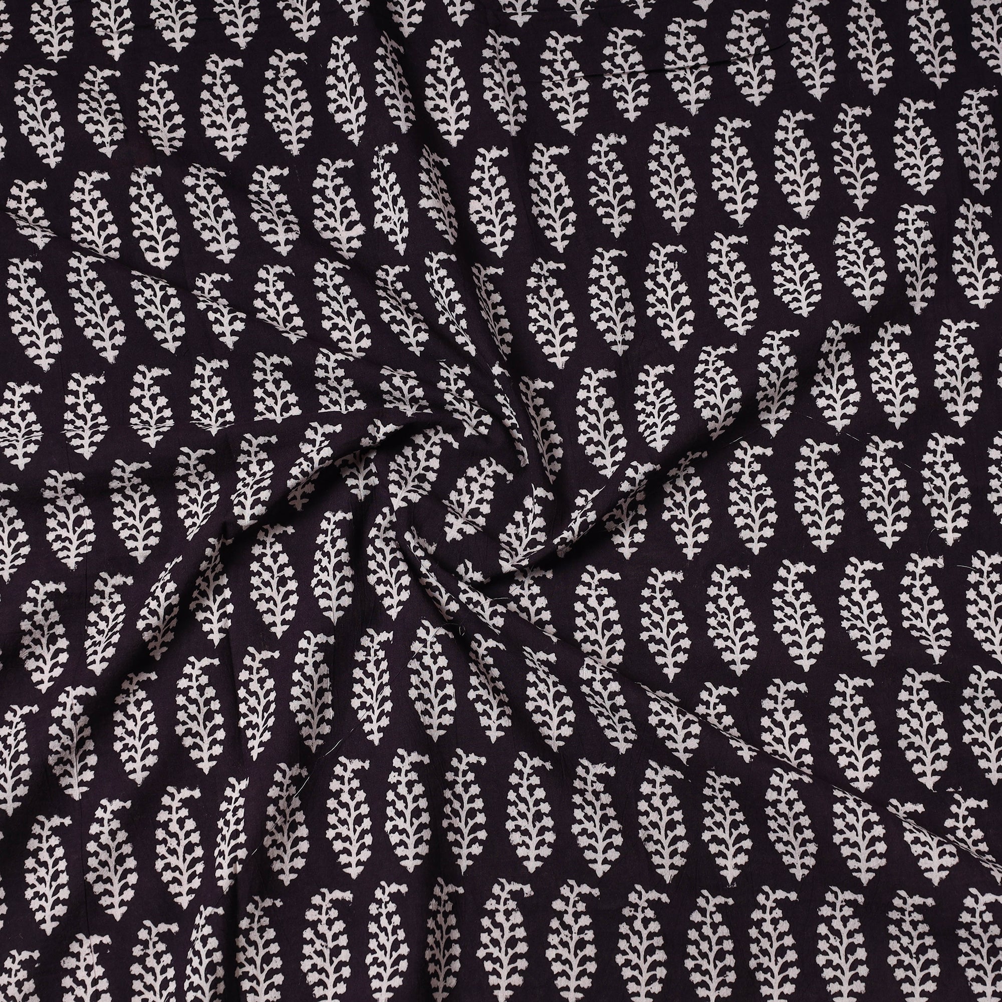 BAGH PRINTS BY MOHAMMED BILAL KHATRI Black - Bagh Block Printed Cotton Precut Fabric (1.2 meter) 70 - view 2