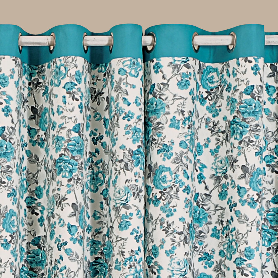 Swayam India Blue Rose Printed Curtains-2711 - view 5