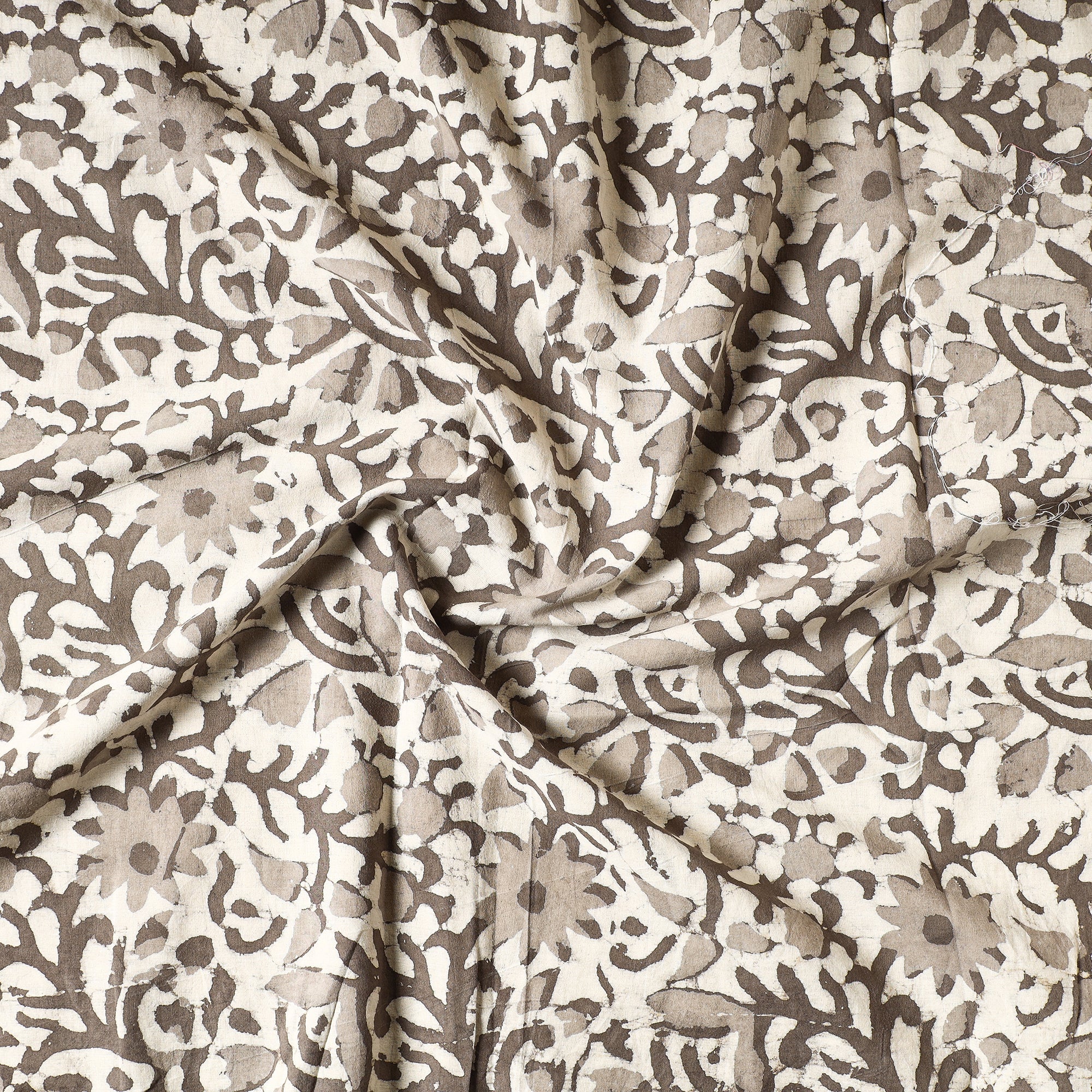 KUSUMLATA Brown - Sanganeri Block Printed Cotton Precut Fabric (1.3 Meter) - view 2
