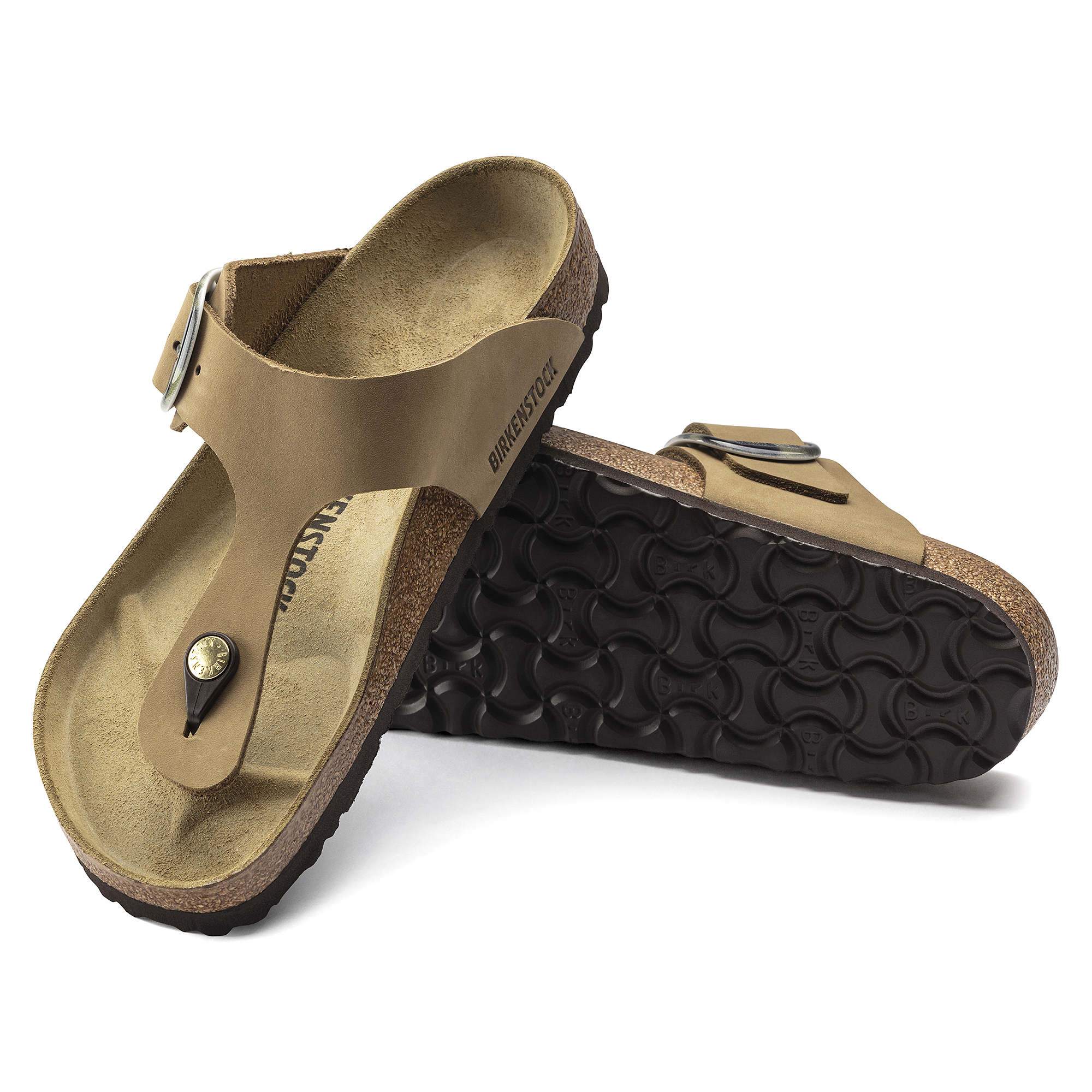 Birkenstock Gizeh Big Buckle Nubuck Leather – Green Green/Mud Green