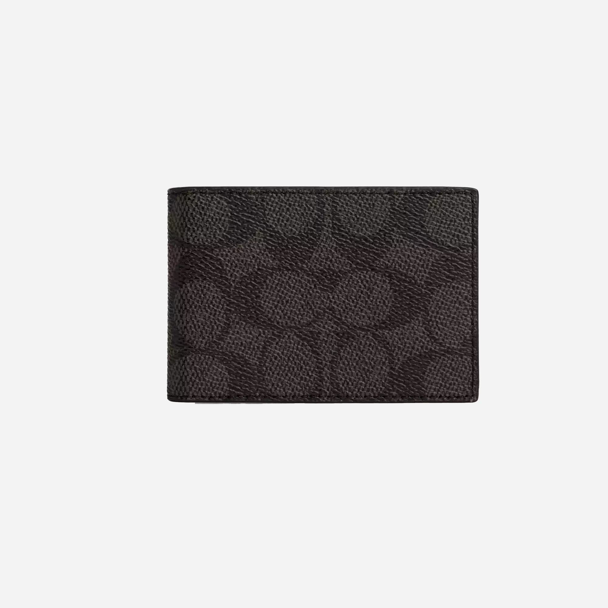 Coach Compact Billfold Wallet In Signature Canvas signature canvas/Walnut & Black