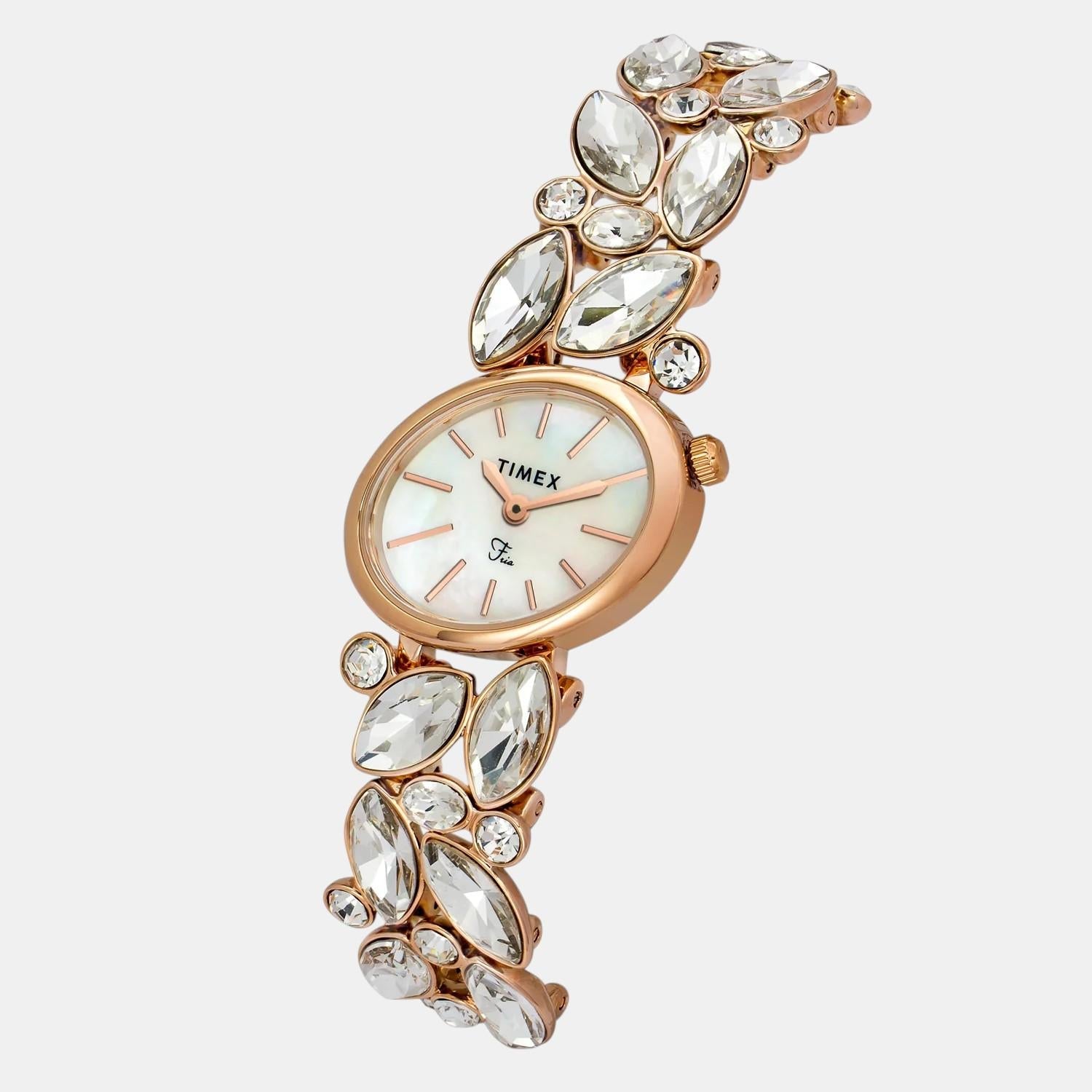 Timex Fria Women Quartz Mother Of Pearl Dial Analog Brass Watch TWEL20902 - view 2