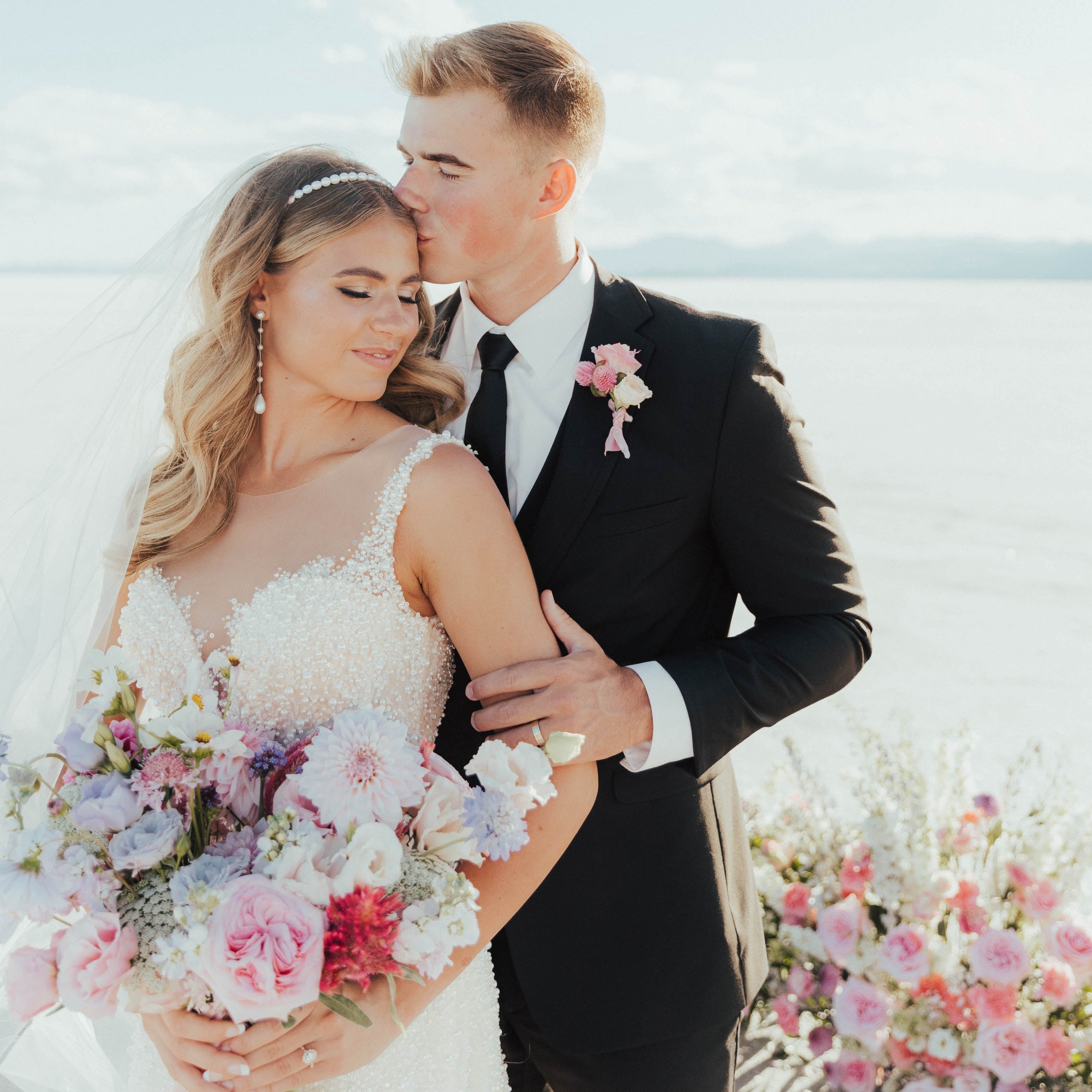 fiftyflowers.com Garden Couture Pink Salt Flats Wedding Editorial