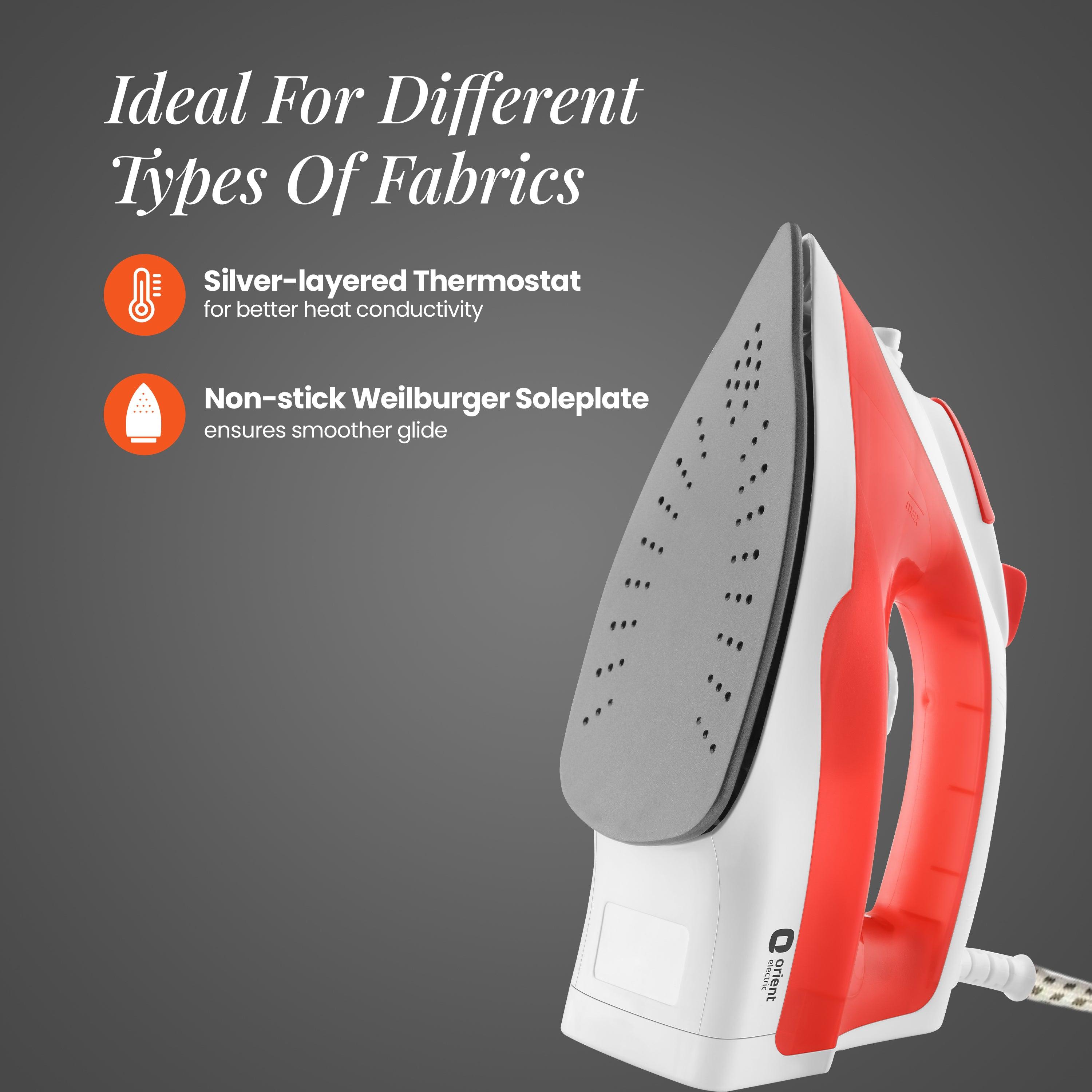 orientelectric Fabrifeel Non Stick Steam Iron for Clothes - view 4