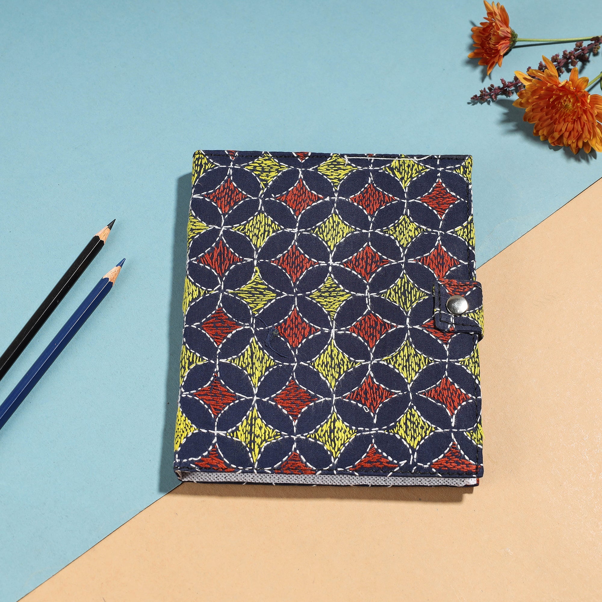 ASALKAAR Bengal Kantha Work Handcrafted Notepad (7 x 6 in)