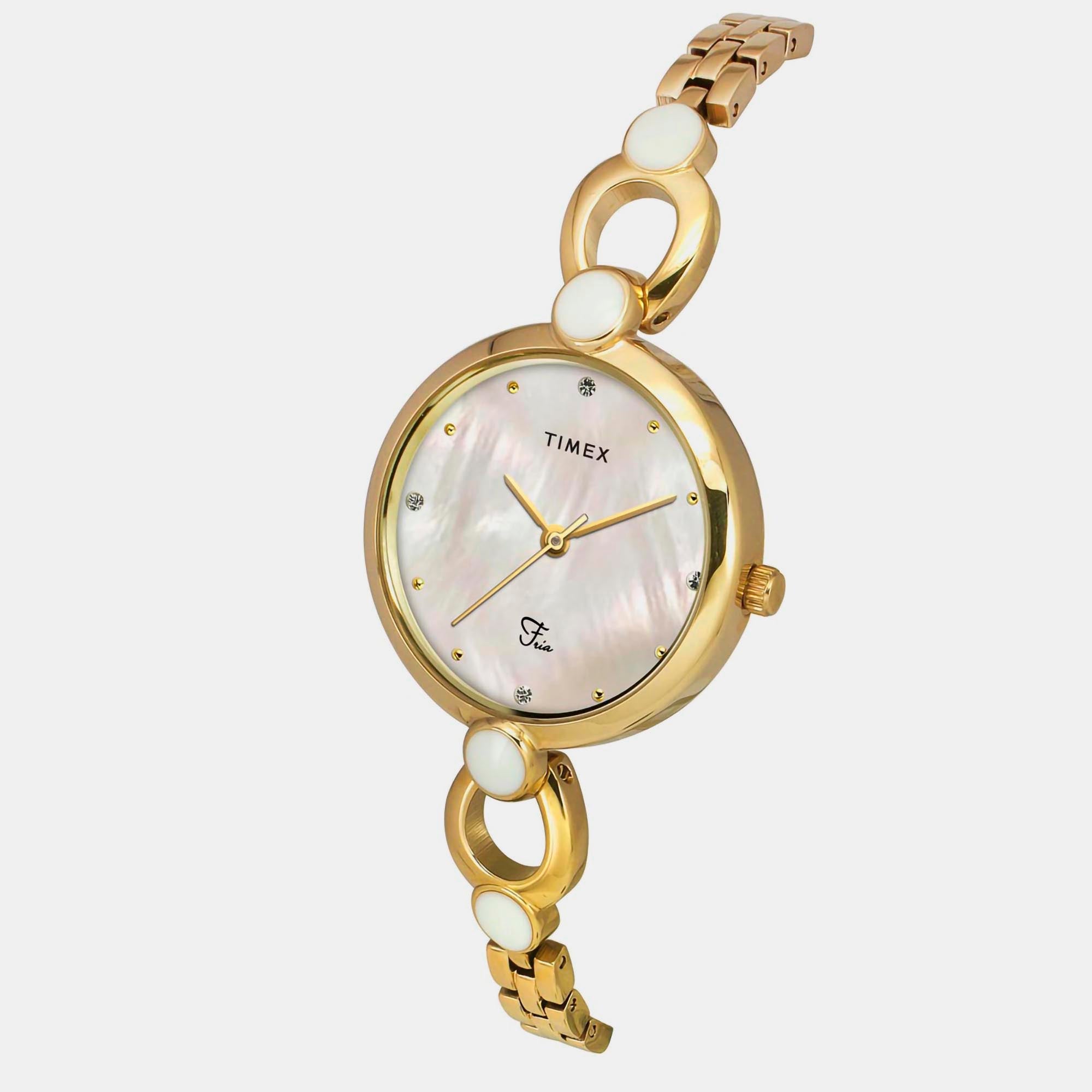 Timex Fria Women Quartz Mother Of Pearl Dial Analog Brass Watch TWEL18101 - view 4