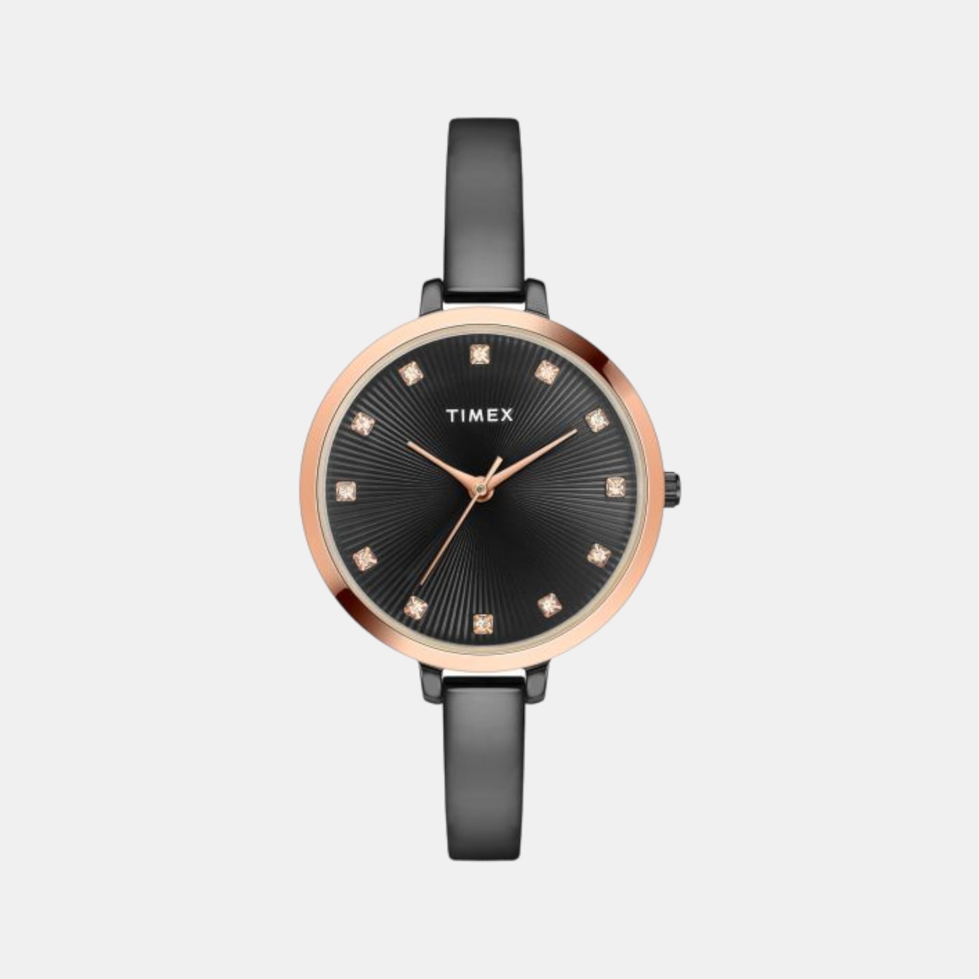 Timex Fashion Women Quartz Black Dial Analog Stainless Steel Watch TWEL12823