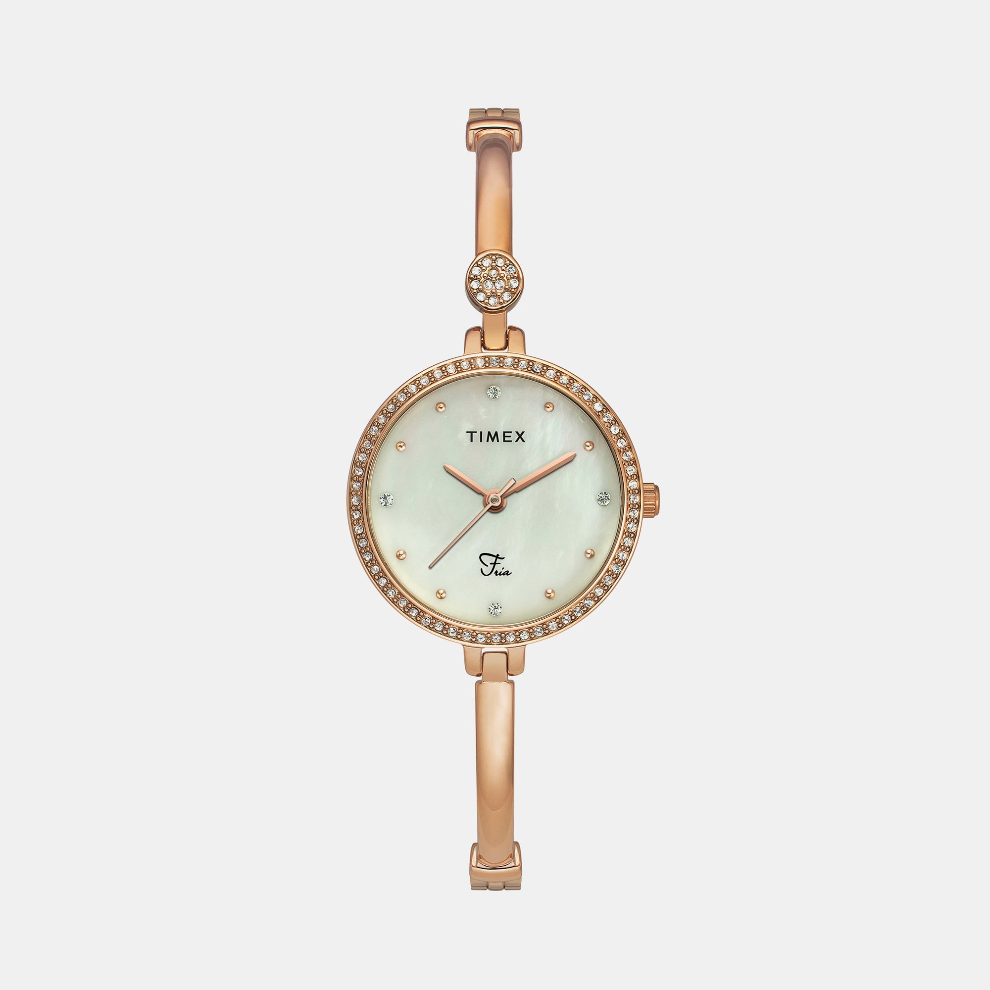 Timex Fria Women Quartz Mother Of Pearl Dial Analog Brass Watch TWEL18402